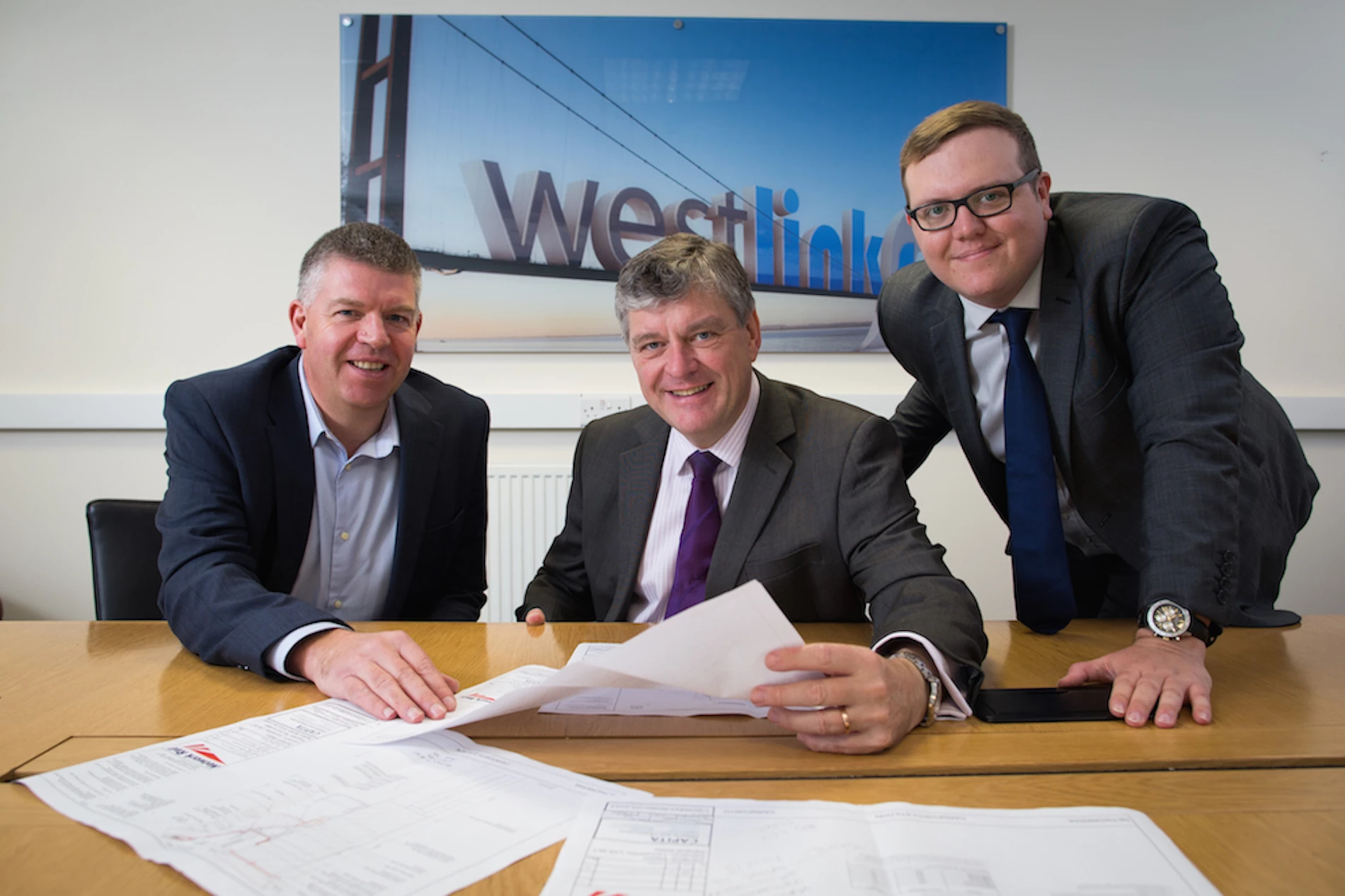 Ian Atkinson of Mercia Fund Managers, Westlinks director Brian Gilliland, and Jon Brunton of Humber LEP Growth Hub.