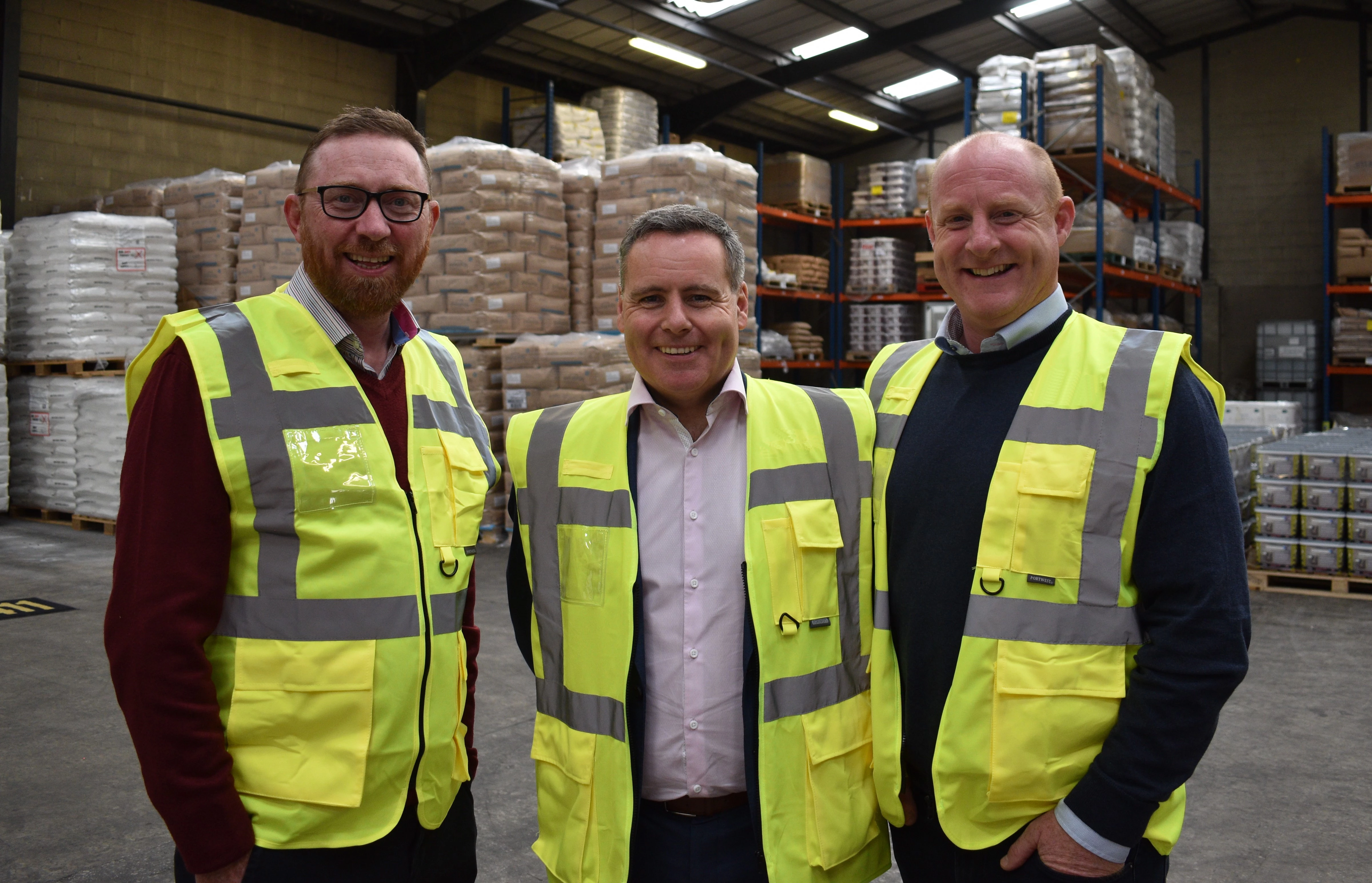 Oscretes’ Scott Wilson (centre) with (L-R) Gus Vaughan and Johnny Mooney of Adcrete