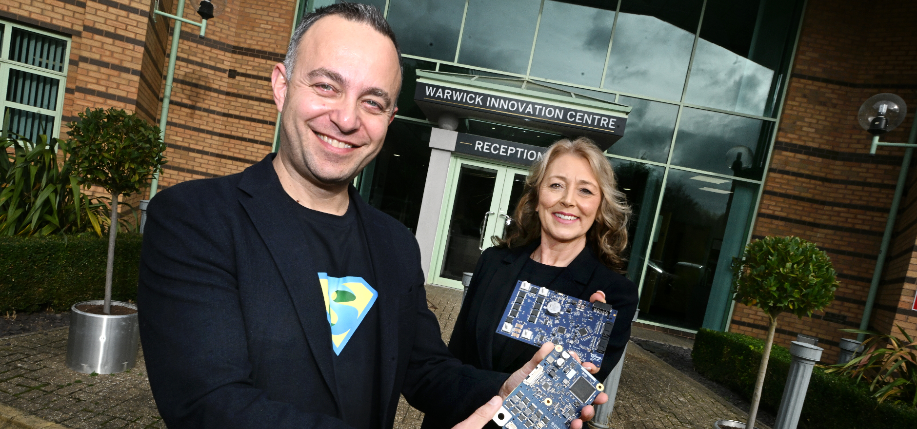 Dr Umut Genc, CEO of Eatron Technologies (left) with Jane Talbot, Centre Manager at the Warwick Innovation Centre.jpg