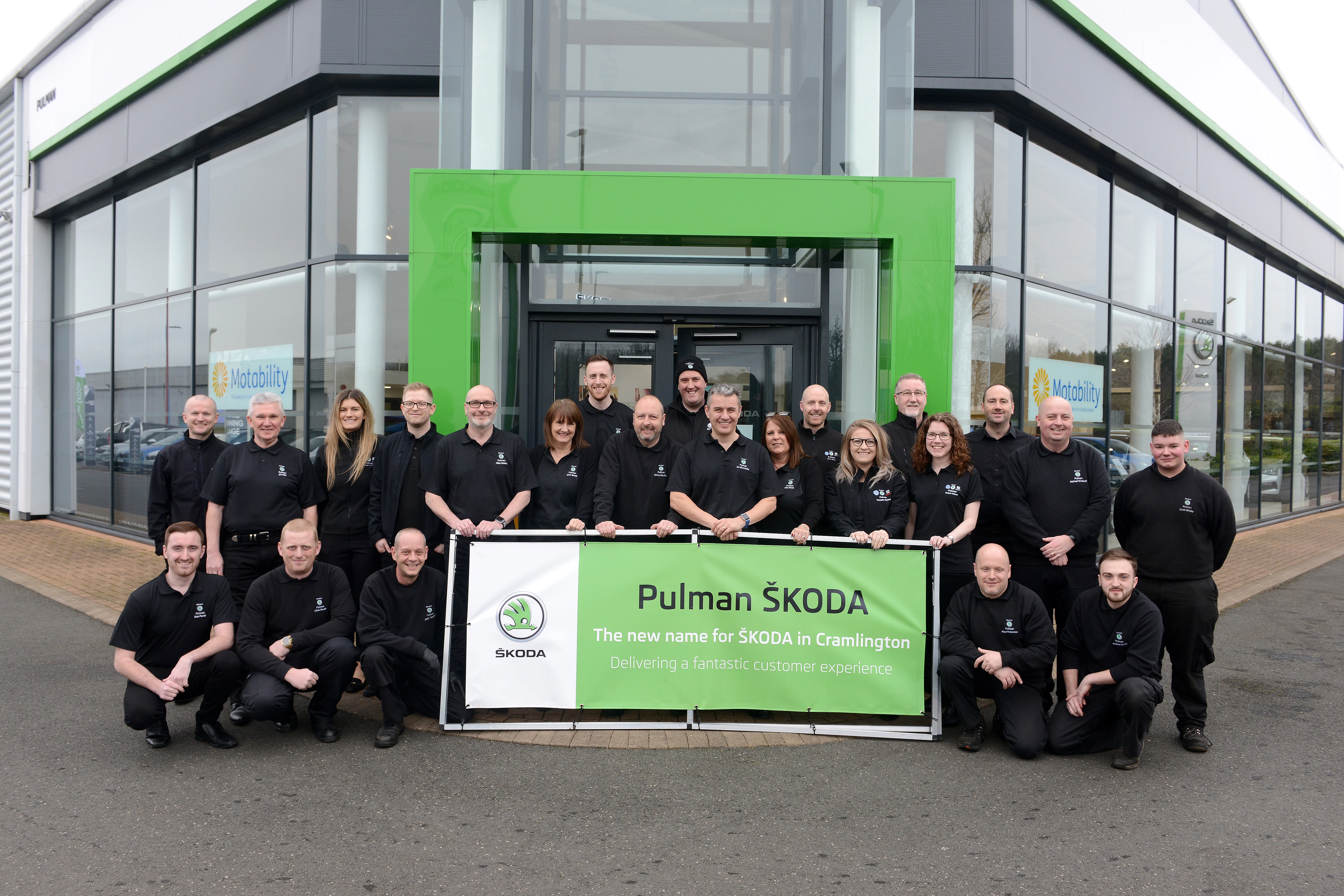 Pulman SKODA Cramlington Team with Senior Management & Marketing Team