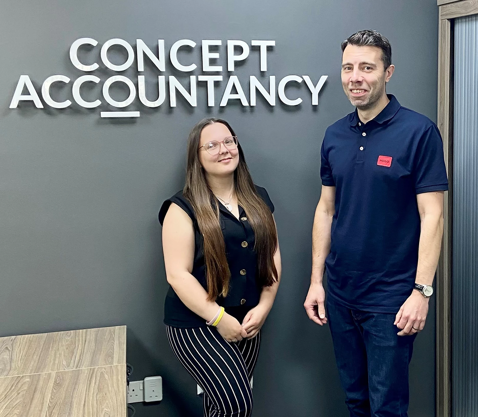 Chelsea Harvey is welcomed to Concept Accountancy by Founder and MD Mark Melville