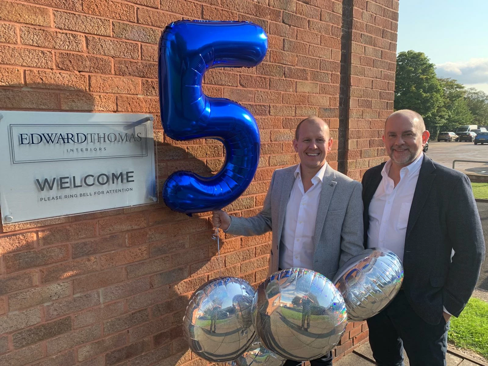 Celebrating five years in business, Edward Thomas Interiors’ directors and co-owners Steve Hird and Andy Richardson. 