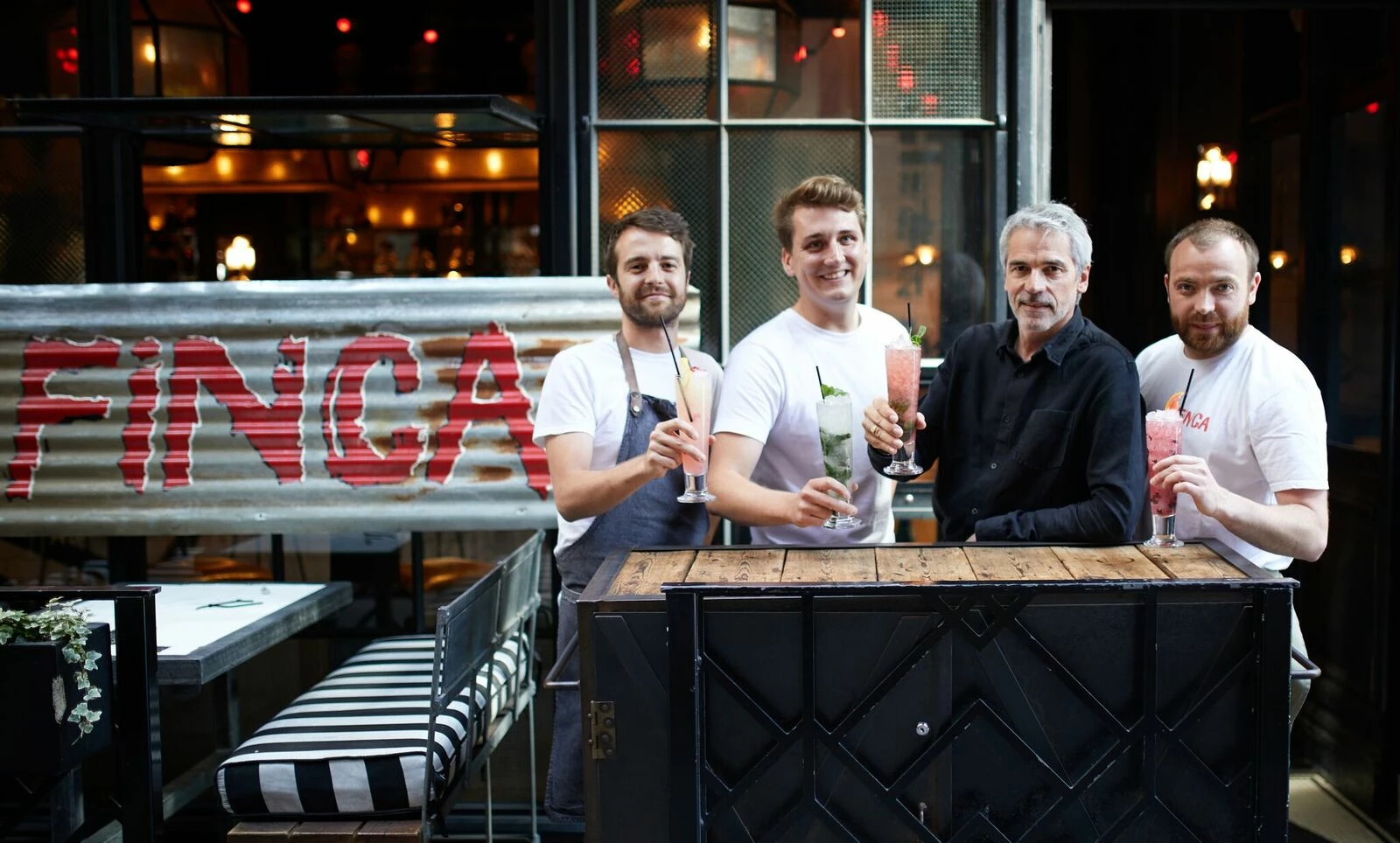 Living Ventures CEO Jeremy Roberts (second from right) with FINCA founders Michael Harrison, Joe Earnshaw and Oli Smith