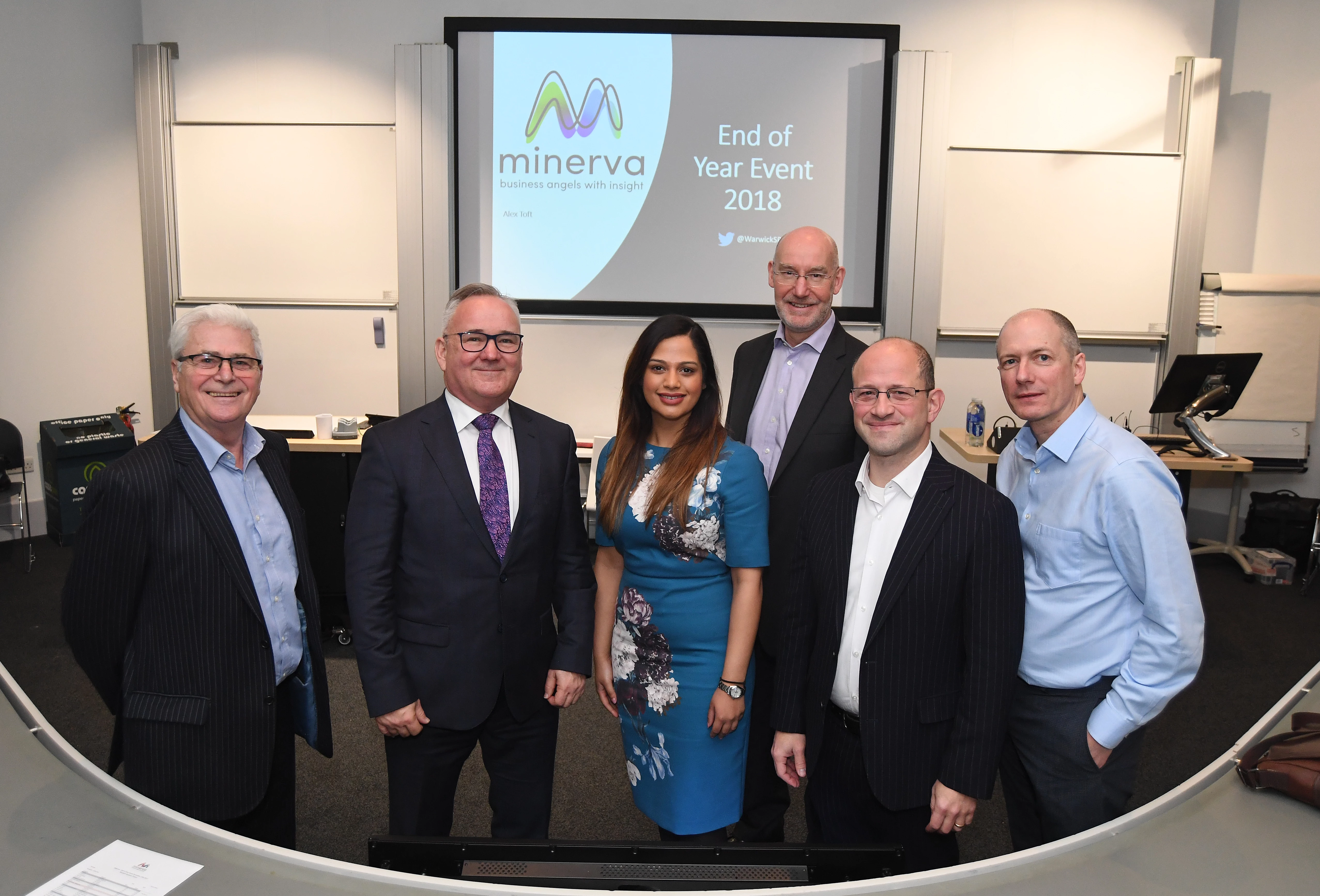 Alex Toft (second left) with some of the speakers and businesses at the Minerva end of year round-up