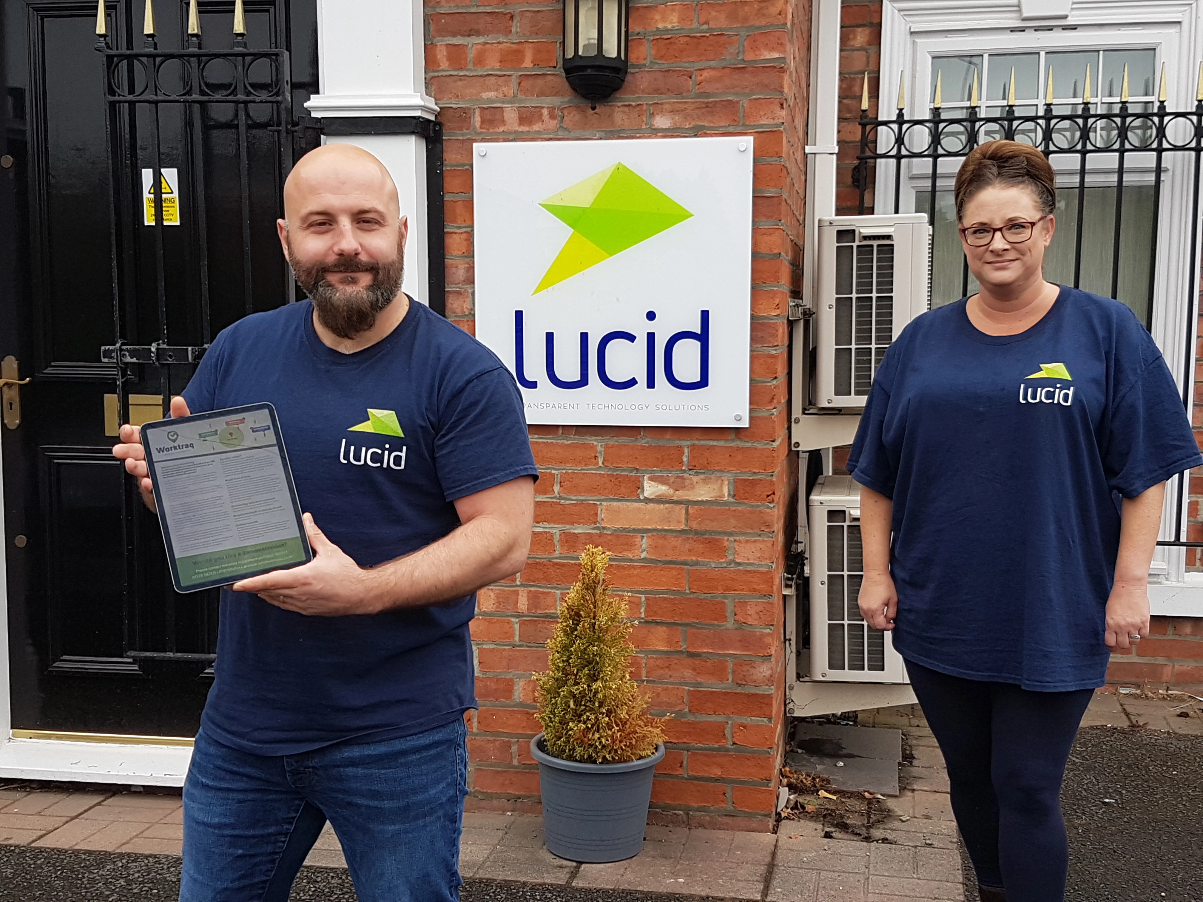 Dean Clarke, managing director and Cheryl Spears, sales director at Lucid Technology Solutions, which has developed the new Worktraq app.