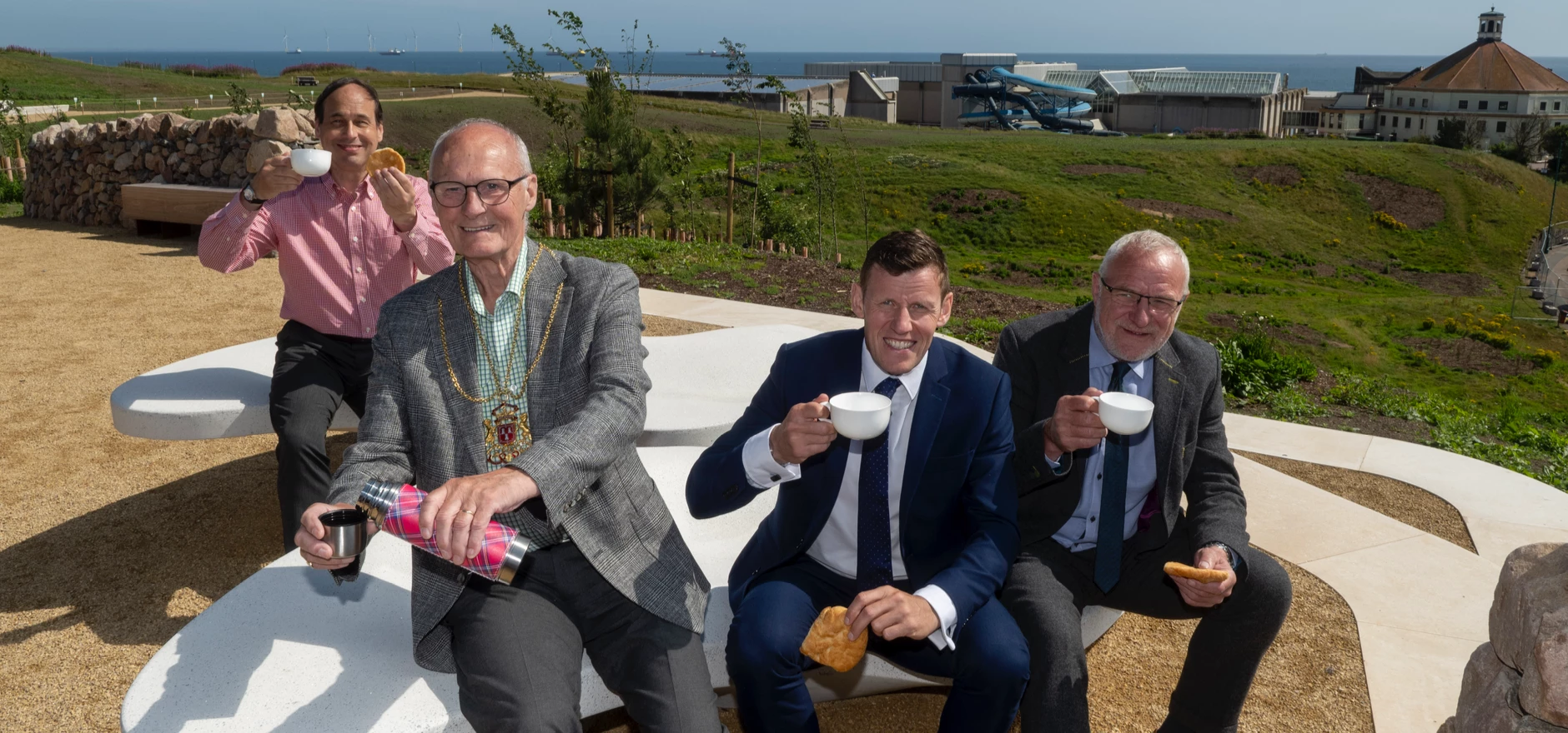 Lord Provost toasts to the opening of Aberdeen's Broadhill with Robertson Group and hub North Scotland.jpg