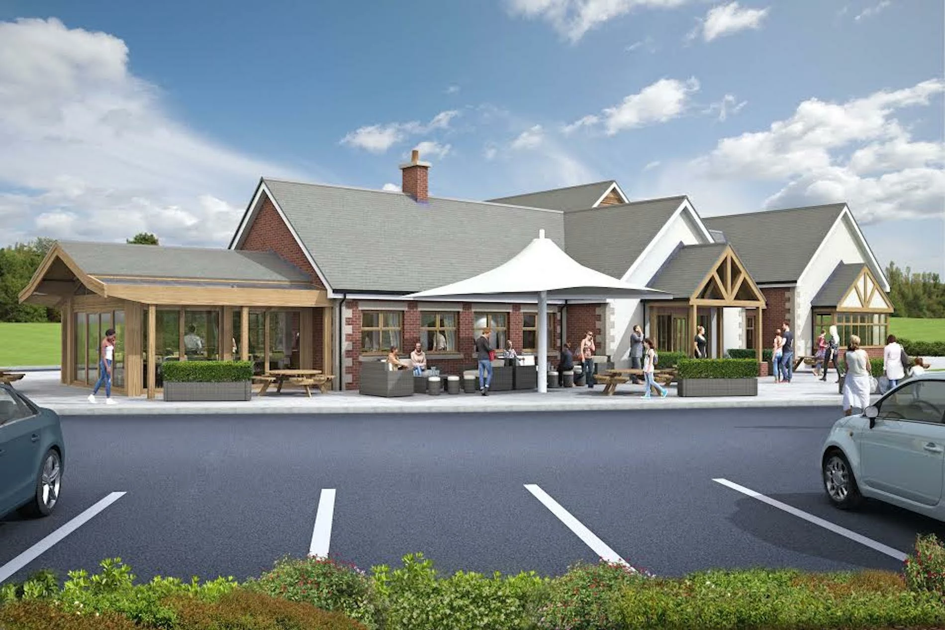 For illustrative purposes only, GCI of how the pub restaurant at Wynyard Business Park could look.