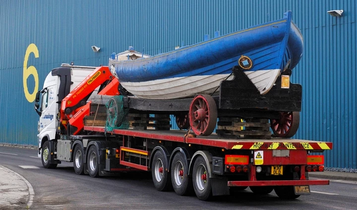 The Bedford lifeboat moves in to restoration yard