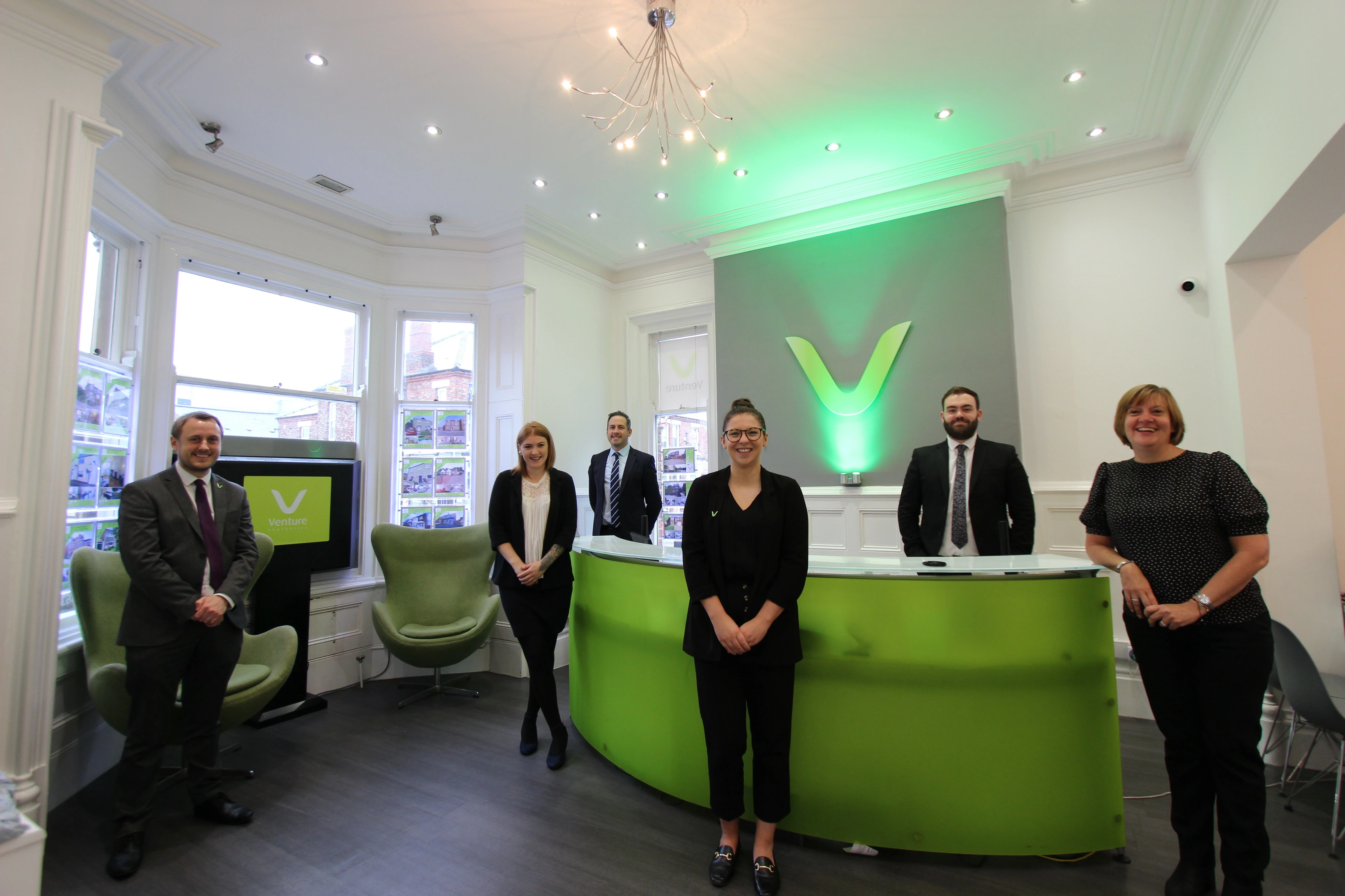 Members of Venture’s Darlington lettings team with Director Michael O’Connor (centre)