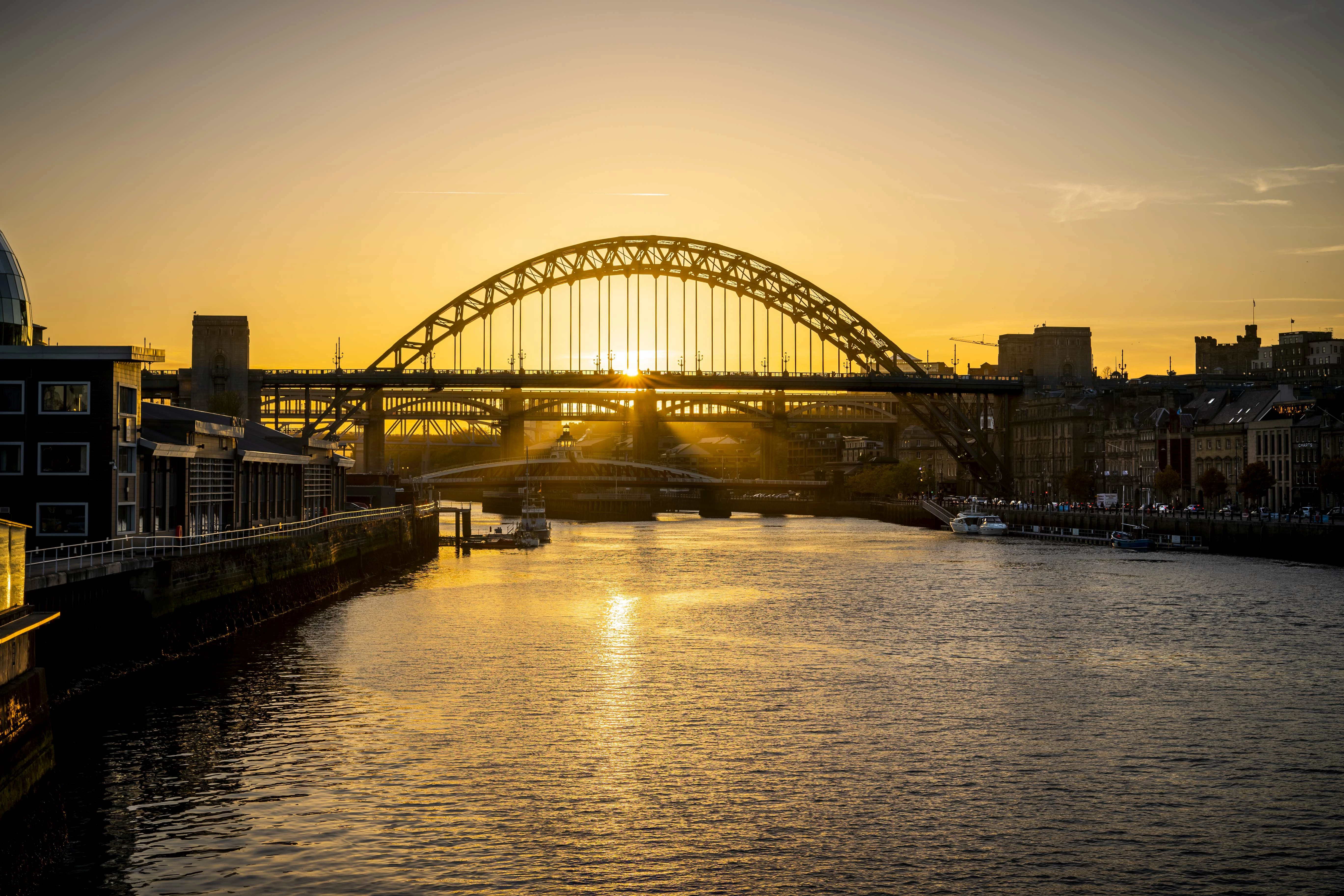 Newcastle bridge sunset