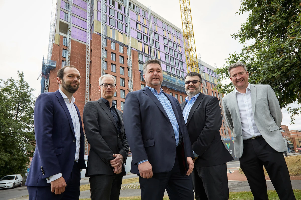 Pictured (L-R): Dave Tindal of the British Business Bank, Pete Sorsby of Mercia, AISS founder Nick Clayton, Alan Stanley of UKSE and Chris Mangle of Custom Business Finance.