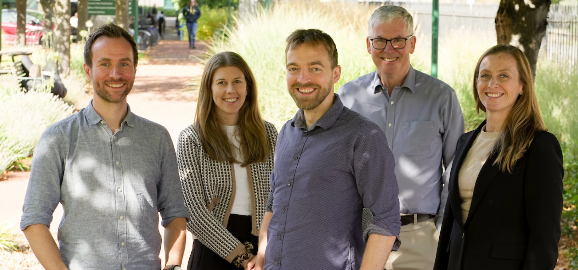 Forge Genetics l-r Dr Craig Woods Hannah Tapsell Dr Chris Humphreys Prof Nigel Minton Dr Lisa Thomas.jpg