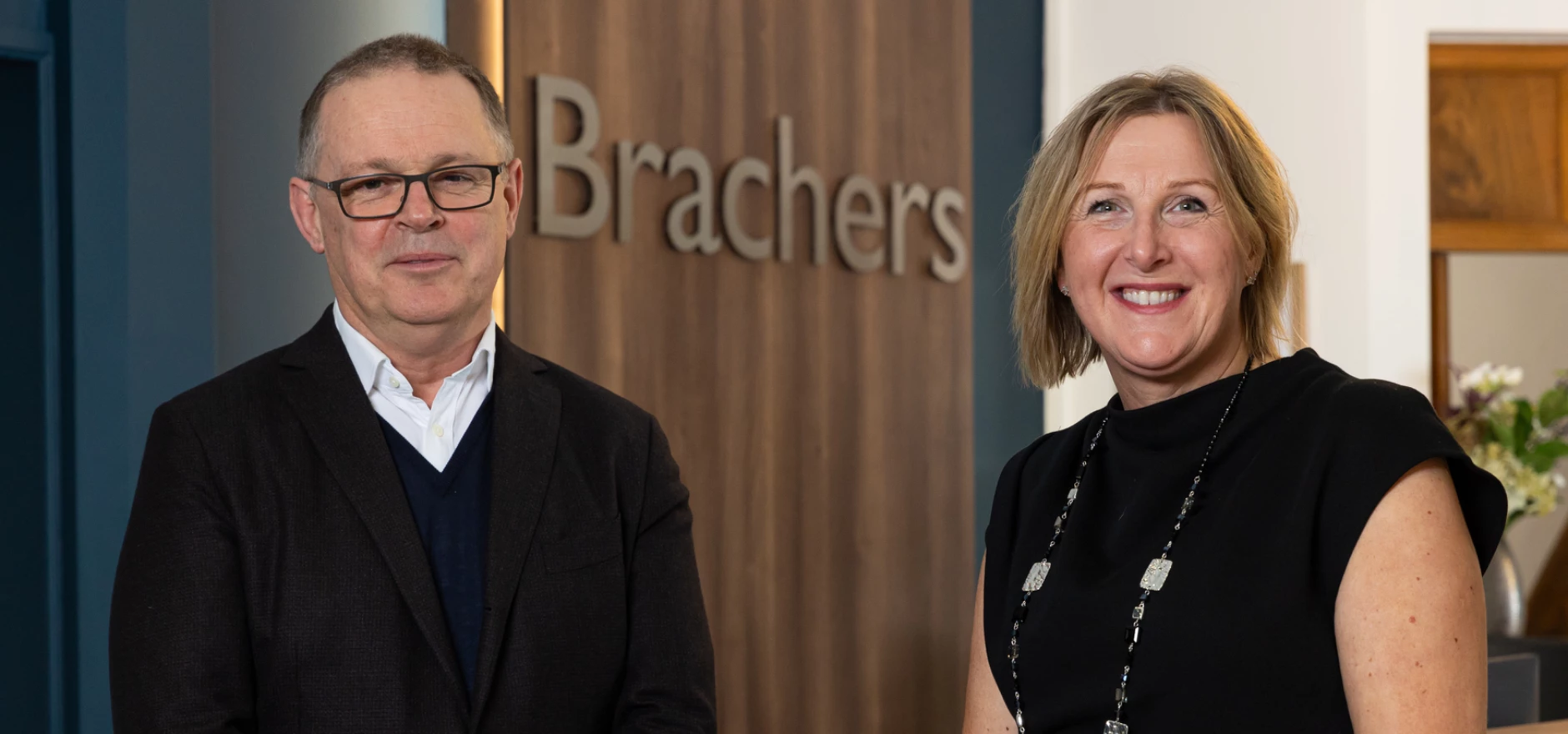 Neil Lloyd, Lawfront chief executive, with Joanna Worby, Brachers managing partner