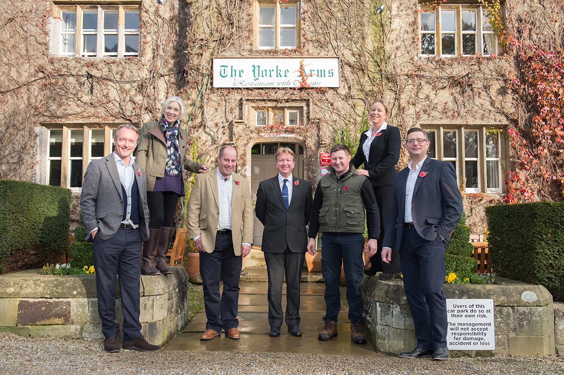 Jonathan Turner, Frances Atkins, Roger Olive, John Tullett, Waldemar Guzik, Kirsty Beverley from The Yorke Arms and Simon Crannage (Bowcliffe Hall).