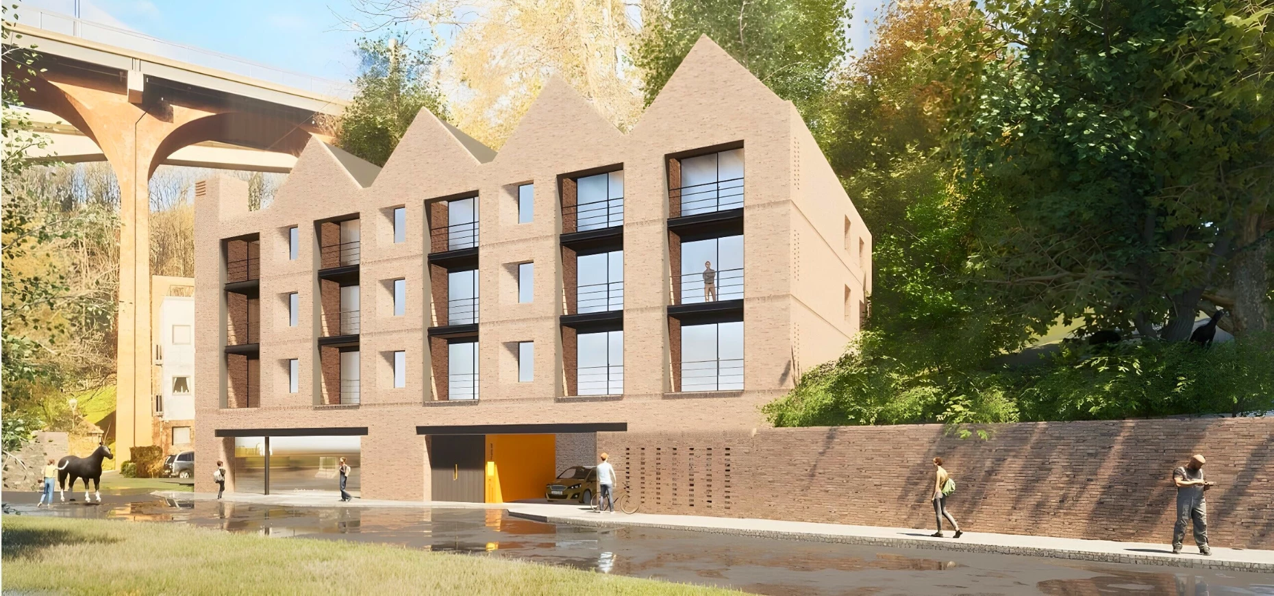 CG image of modified apart-hotel plans for Ouseburn valley