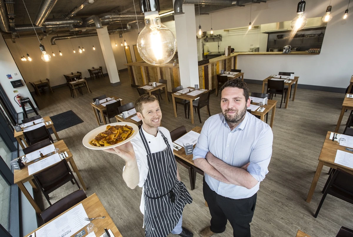 Alan Barker of Zucchini Pasta Bar with James Fletcher of Naylors.