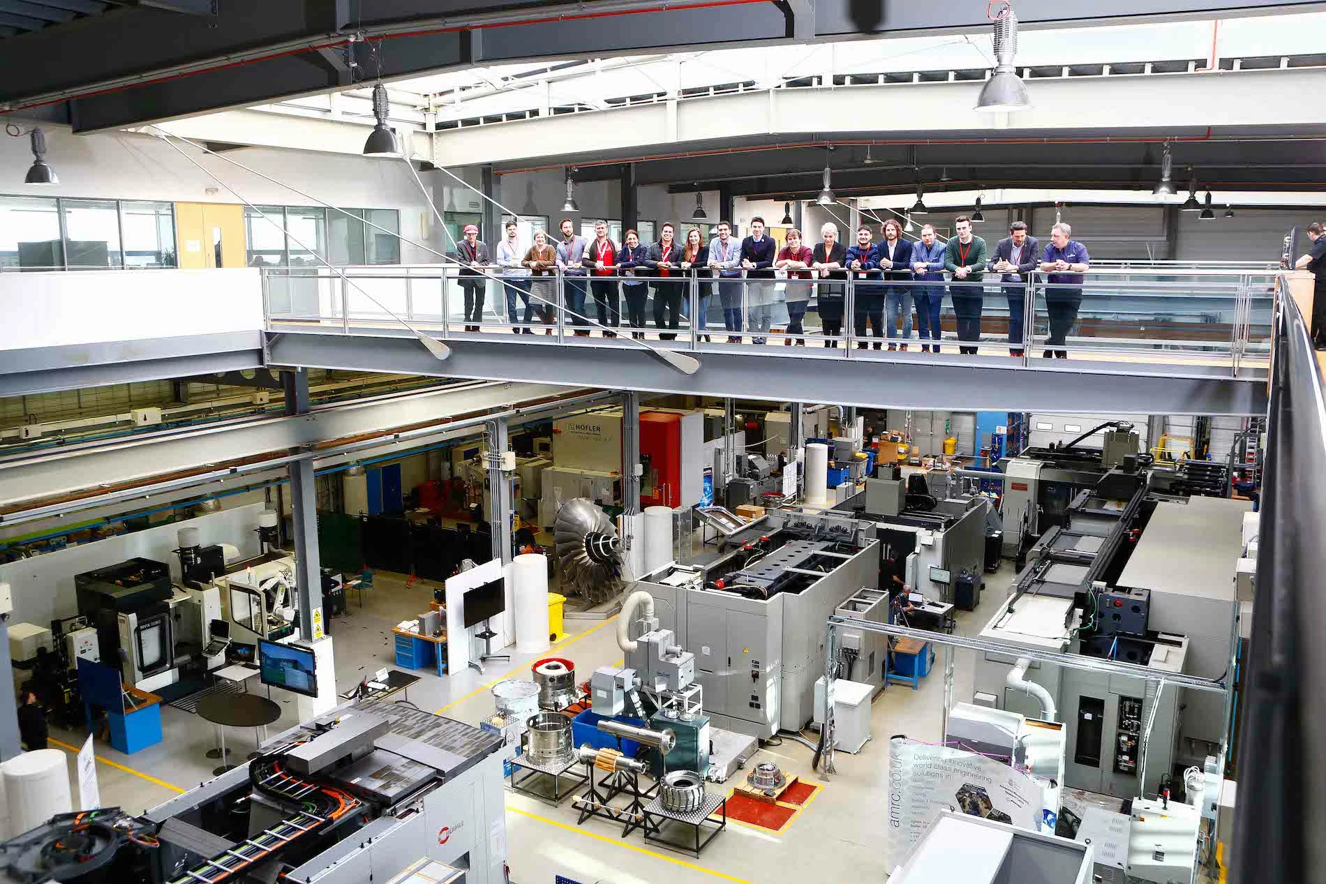 he startups, IoT Tribe and DMC staff on a tour of the Advanced Manufacturing Research Centre in Rotherham, with Rolls-Royce. 