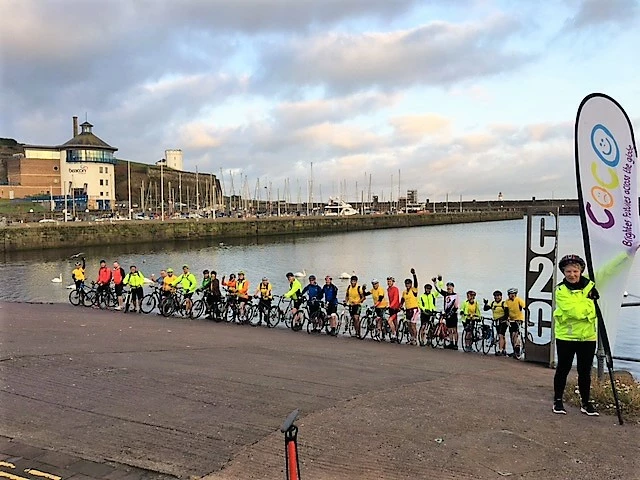Competitors at the start of the 2017 UK Cycle Challenge