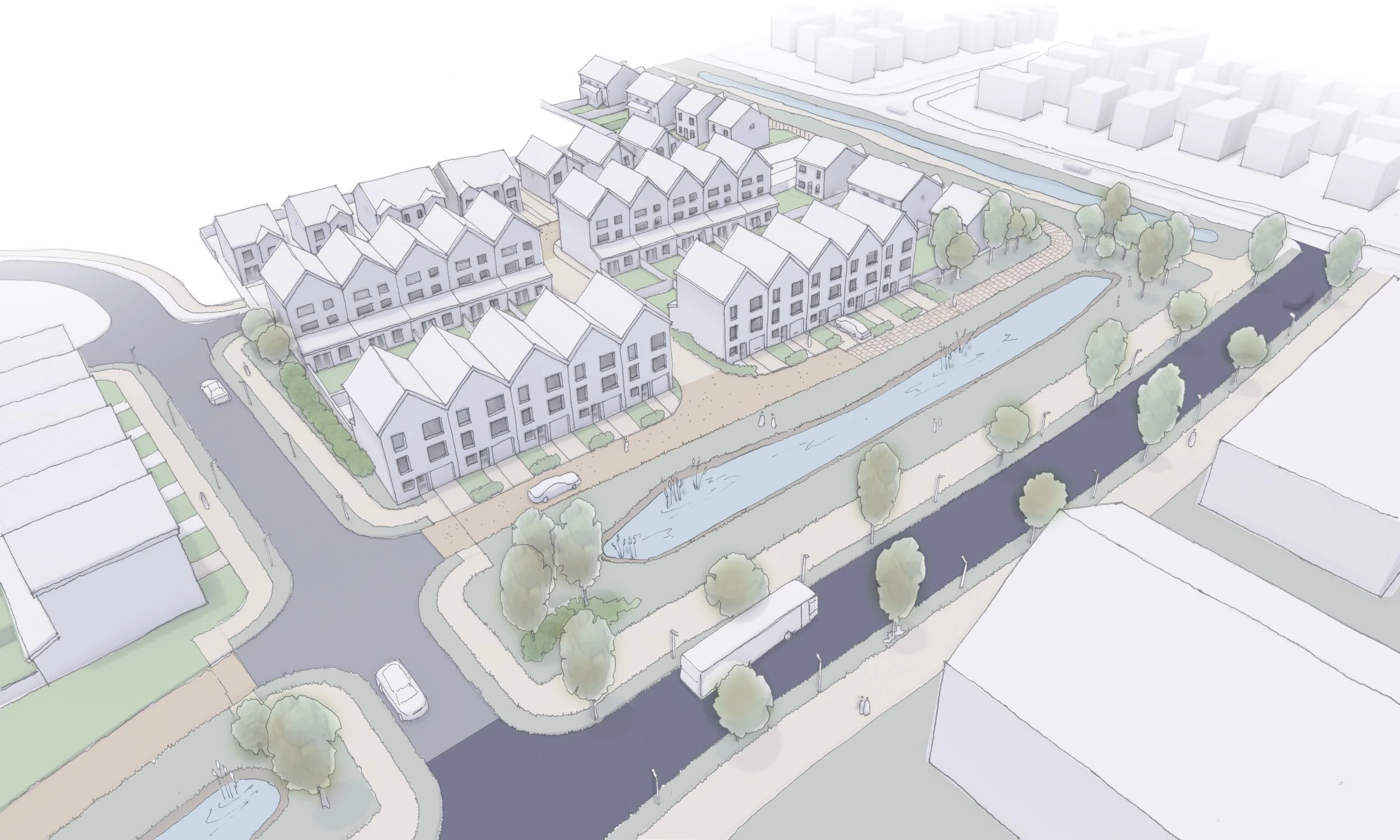 An artist's of the proposed Eggborough village centre