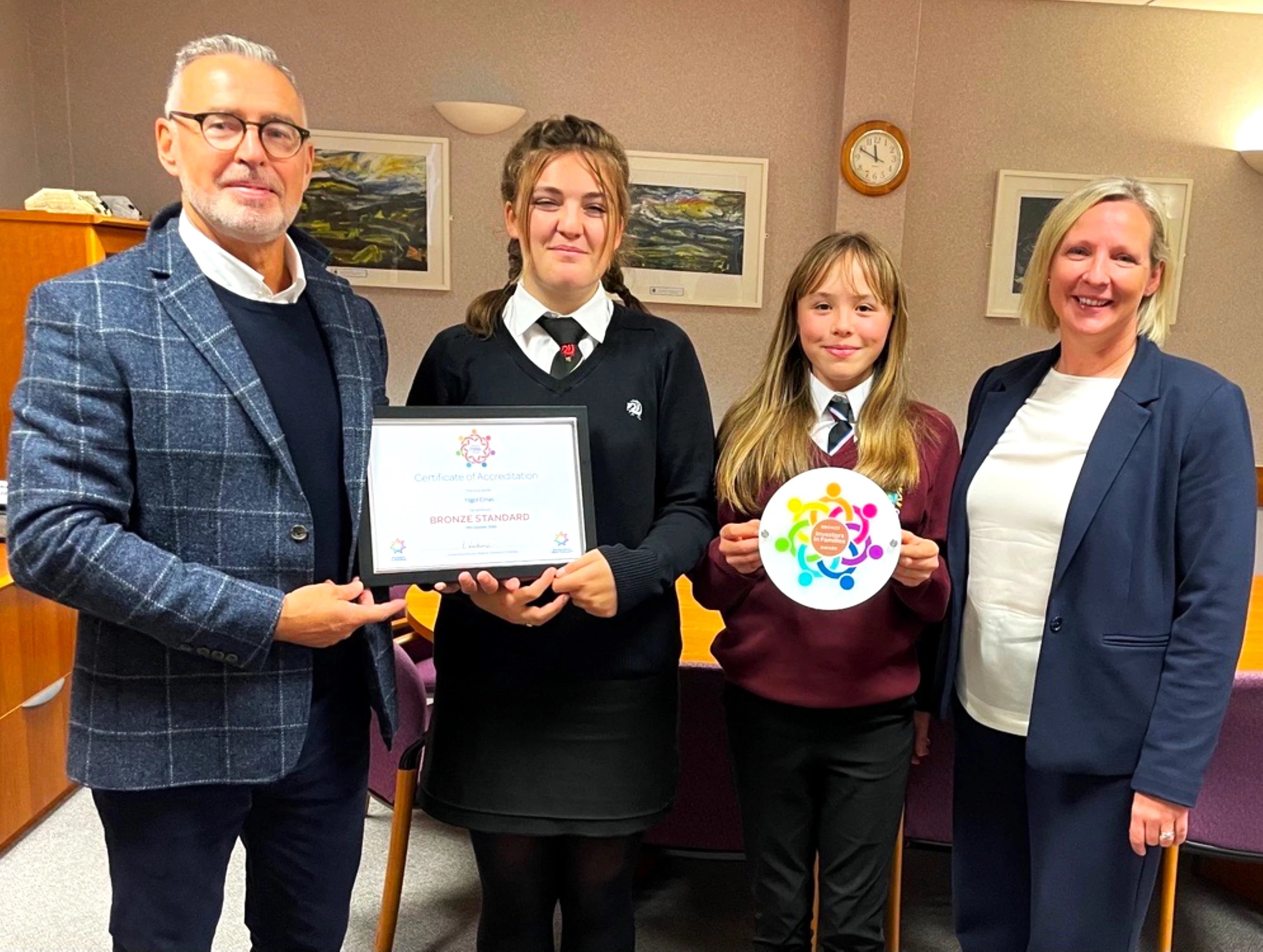 Ysgol Eirias is one of just a handful of schools in Wales to receive the Investors in Families Bronze Award.
