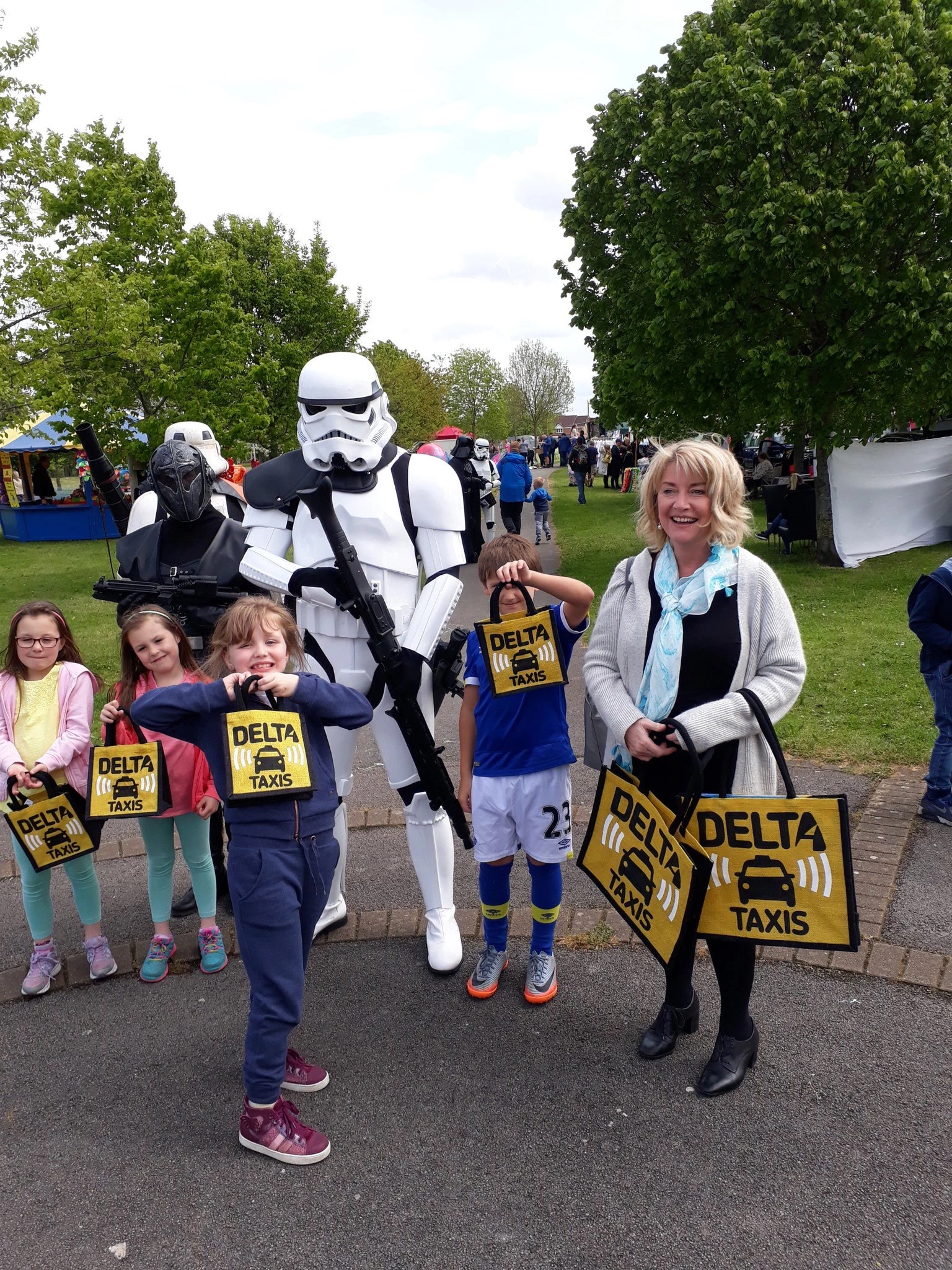Delta gave out loads of bags and goodies at a community event in Kirkby