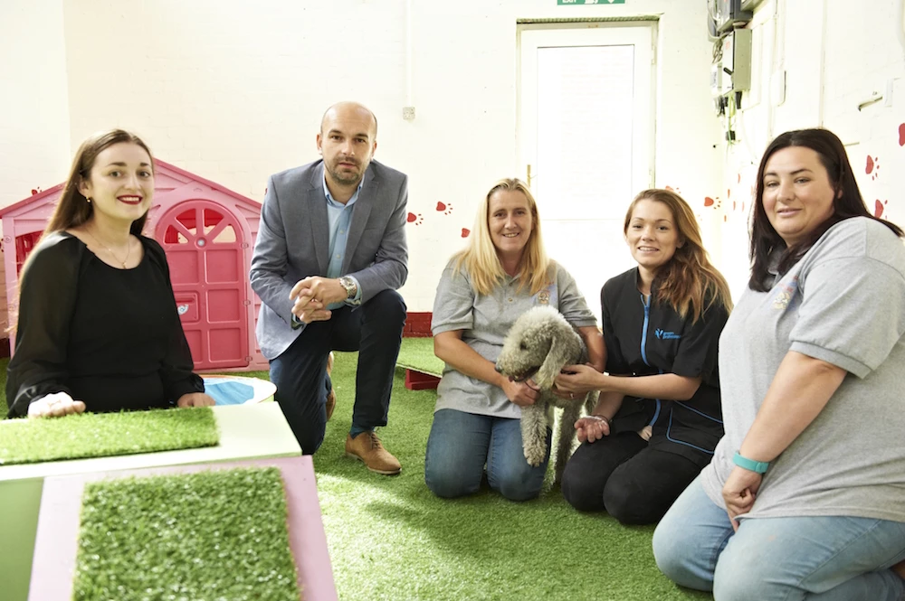 Sophie Lynas (Jacksons), Jonathan Simpson (Connect Property), Claire Oxley-Bates, dog groomer Barbara Smith and Kelly Butler