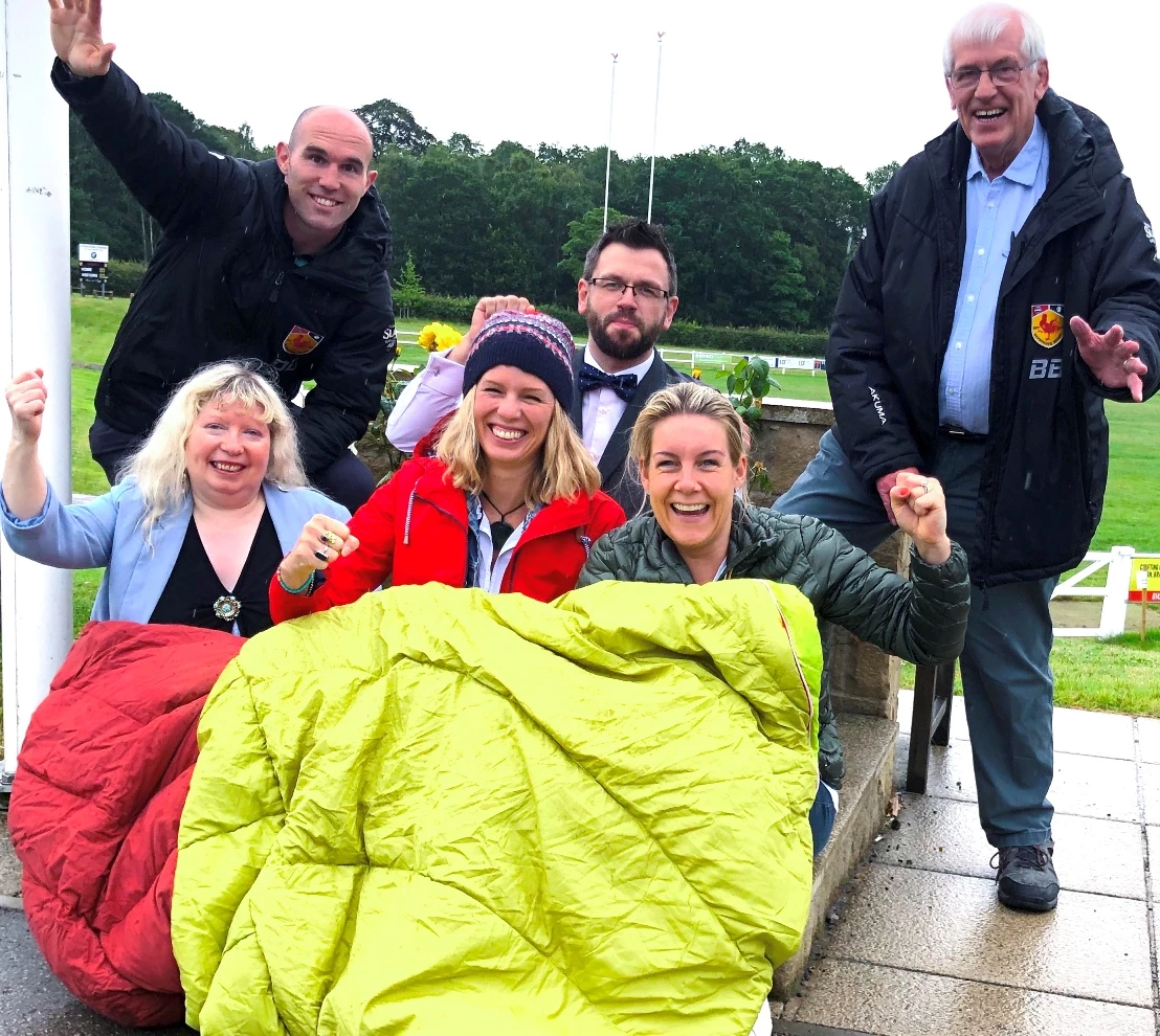 Bianca Robinson (CEO Sleepout) with participants of the Harrogate sleepout