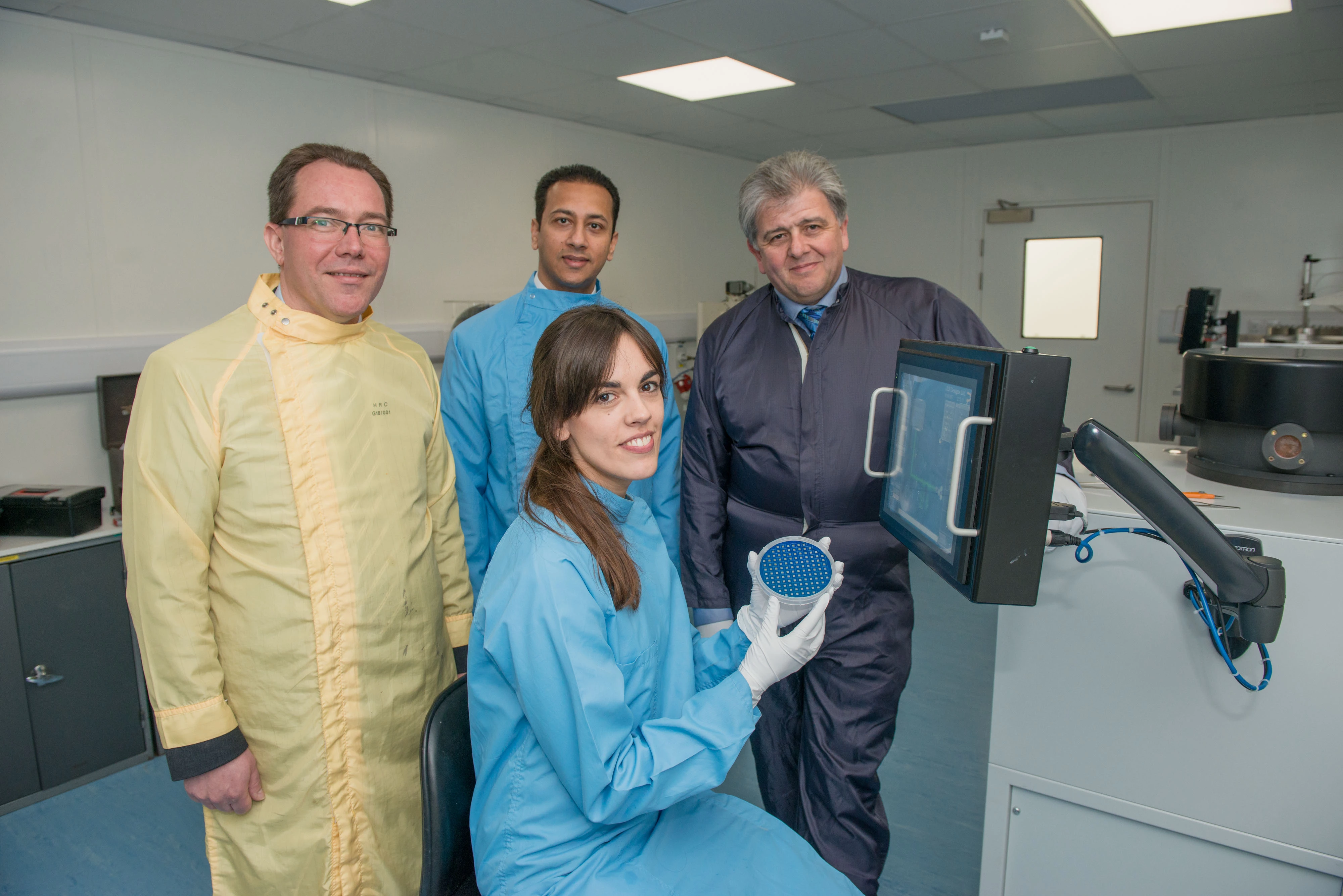 Pictured (left to right): Dirk Schafer, Noshad Khowaja, Peter Anastasi, with  research assistant Carmen Sánchez de Rojas Candela
