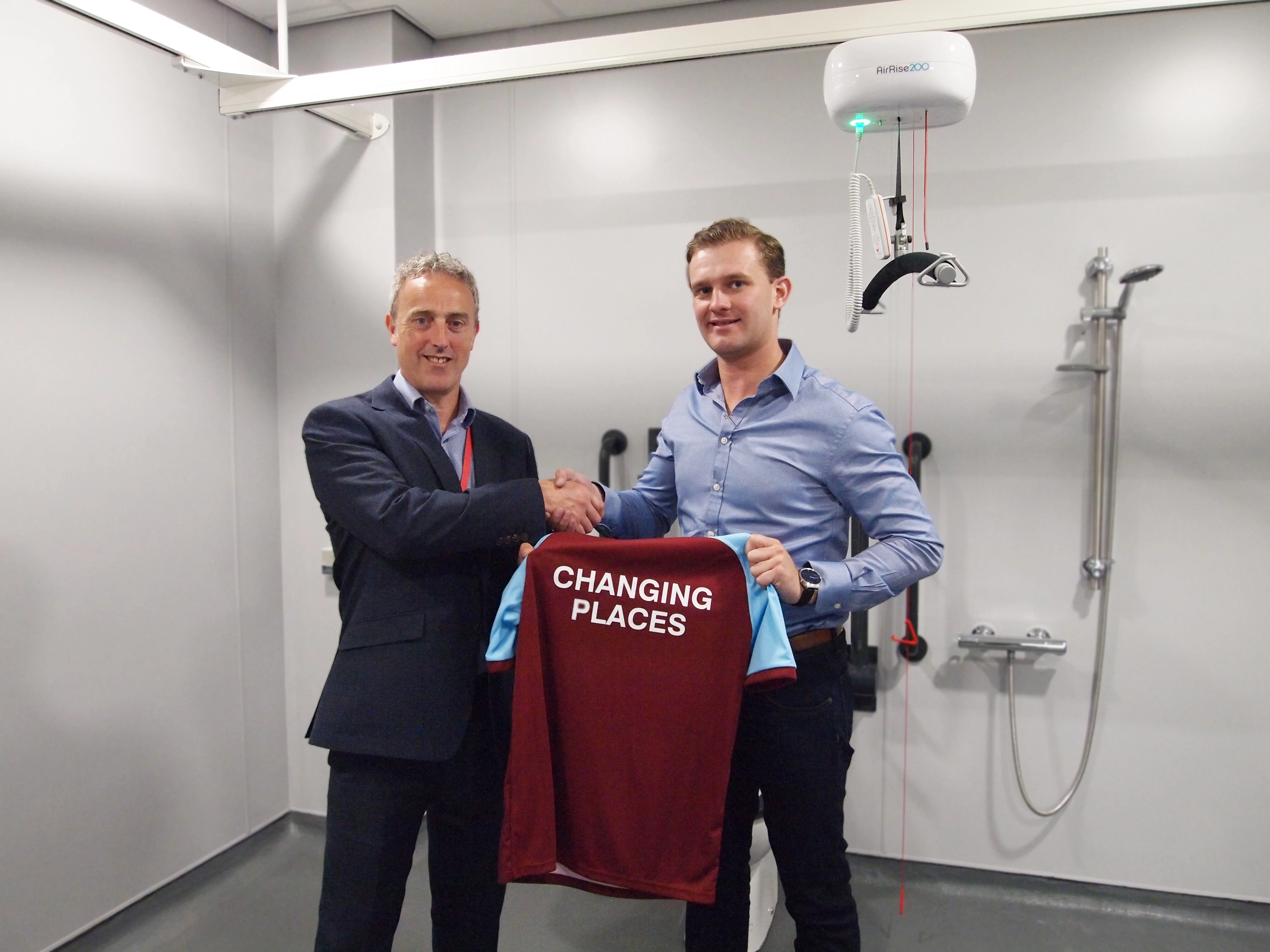 Burnley's Stadium and Operations Manager Doug Metcalfe with Innova's Projects Director Bob Oliver