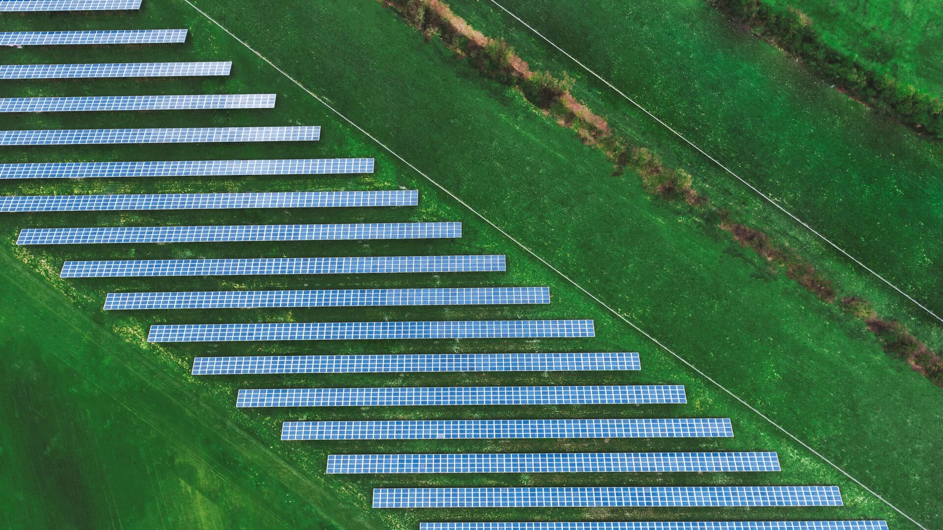 Solar Power Plant Aerial View