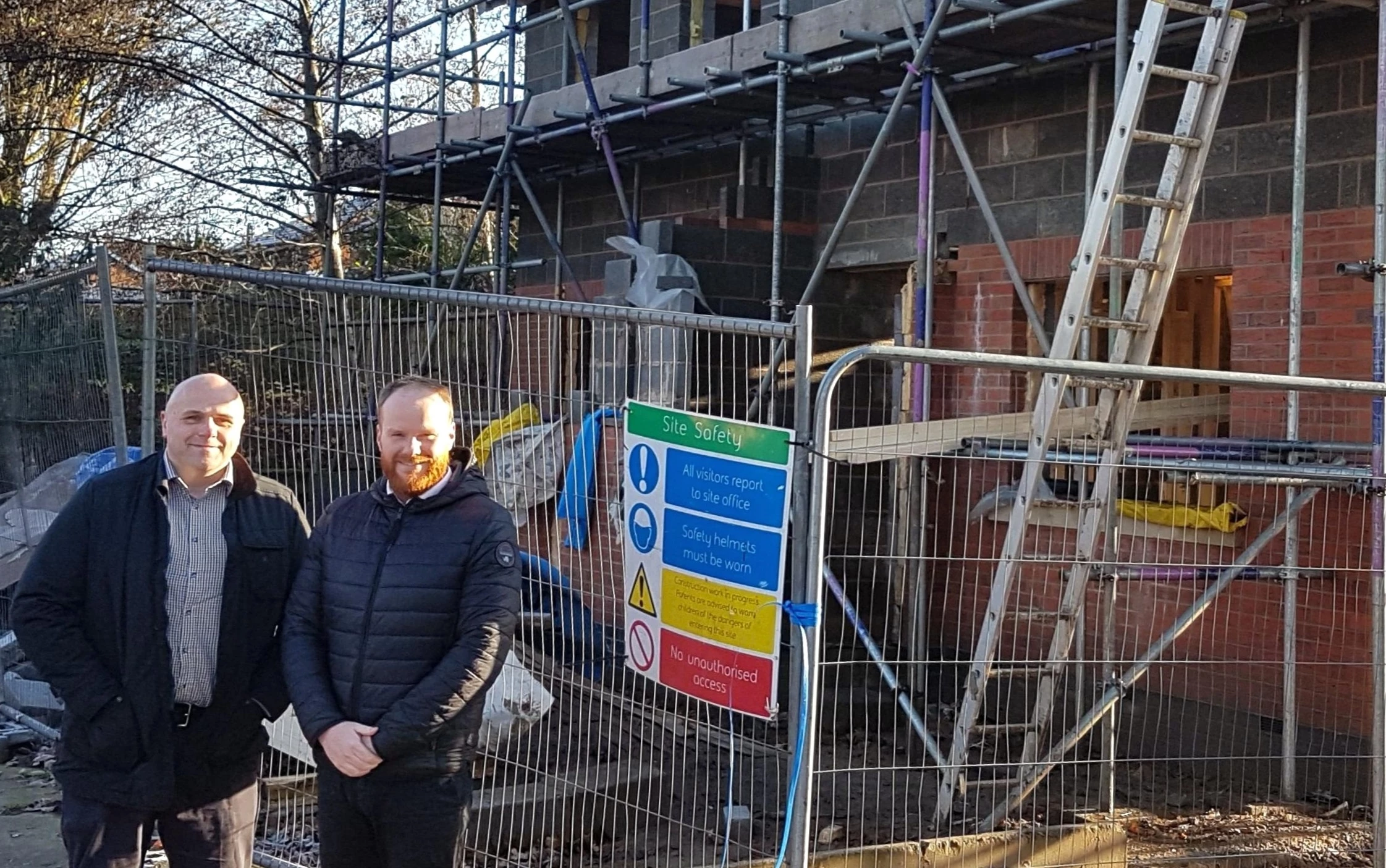 (L-R) Northern Property Consortium (NPC) founder and director Rick Parker with Mark Ellis, Business Development Manager in the North West for One Stop Business Finance, at one of NPC’s first development sites in Stalybridge.