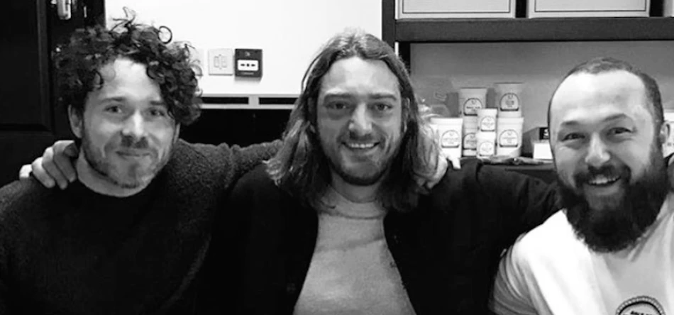 Sam Tawil (centre) with (L-R) Matt Farrell and John Ennis