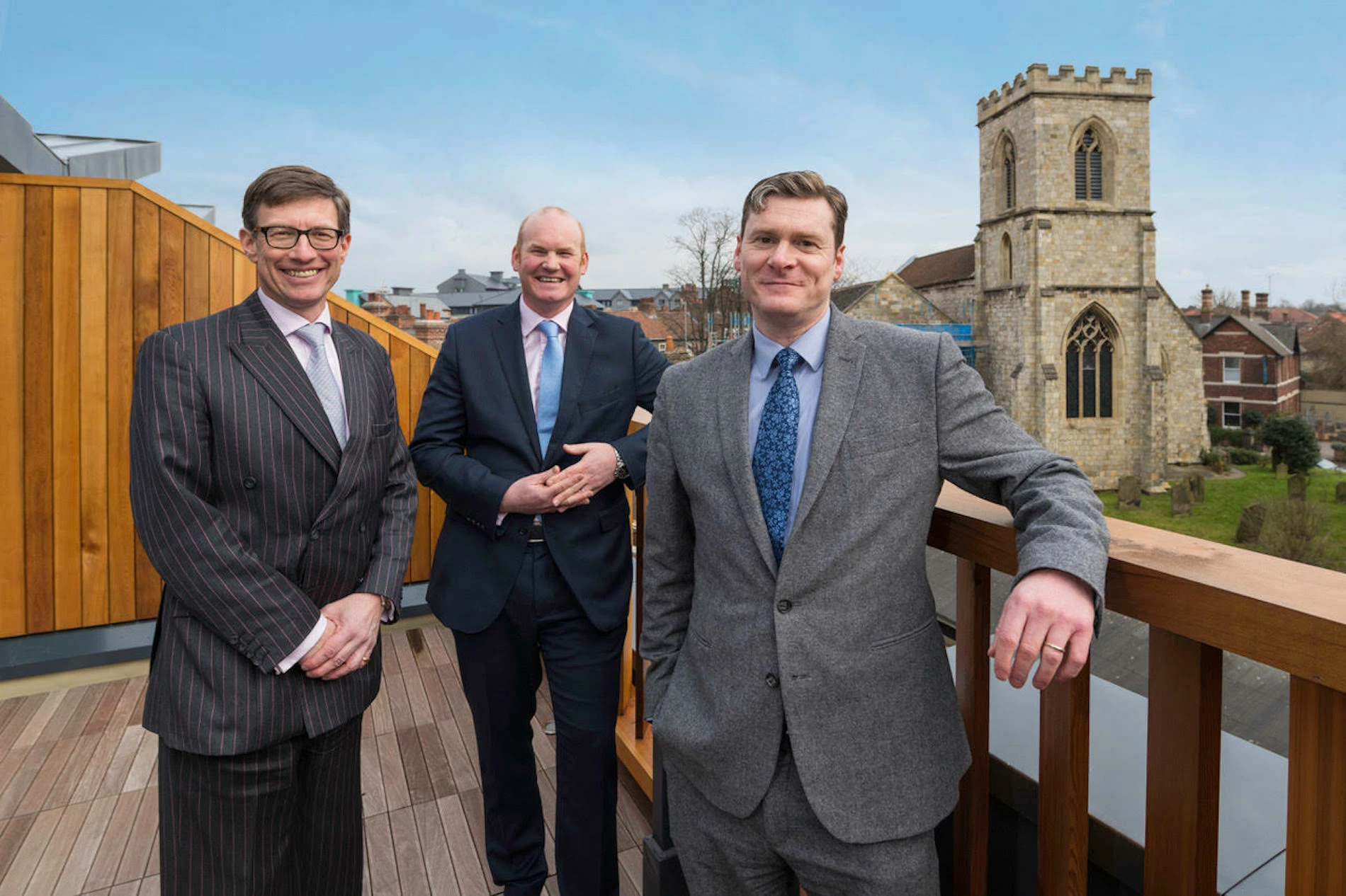 Estate agents director, Ben Hudson; Northminster Ltd development surveyor, Alastair Gill, and Northminster Ltd managing director, George Burgess. 