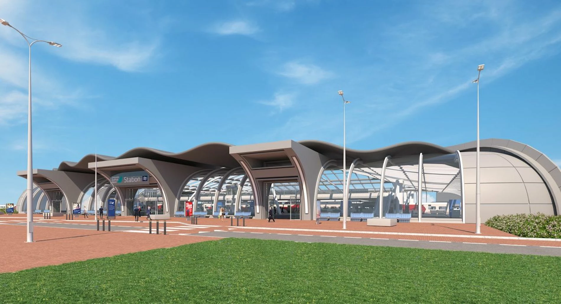 A CGI of the proposed DSA rail station. 