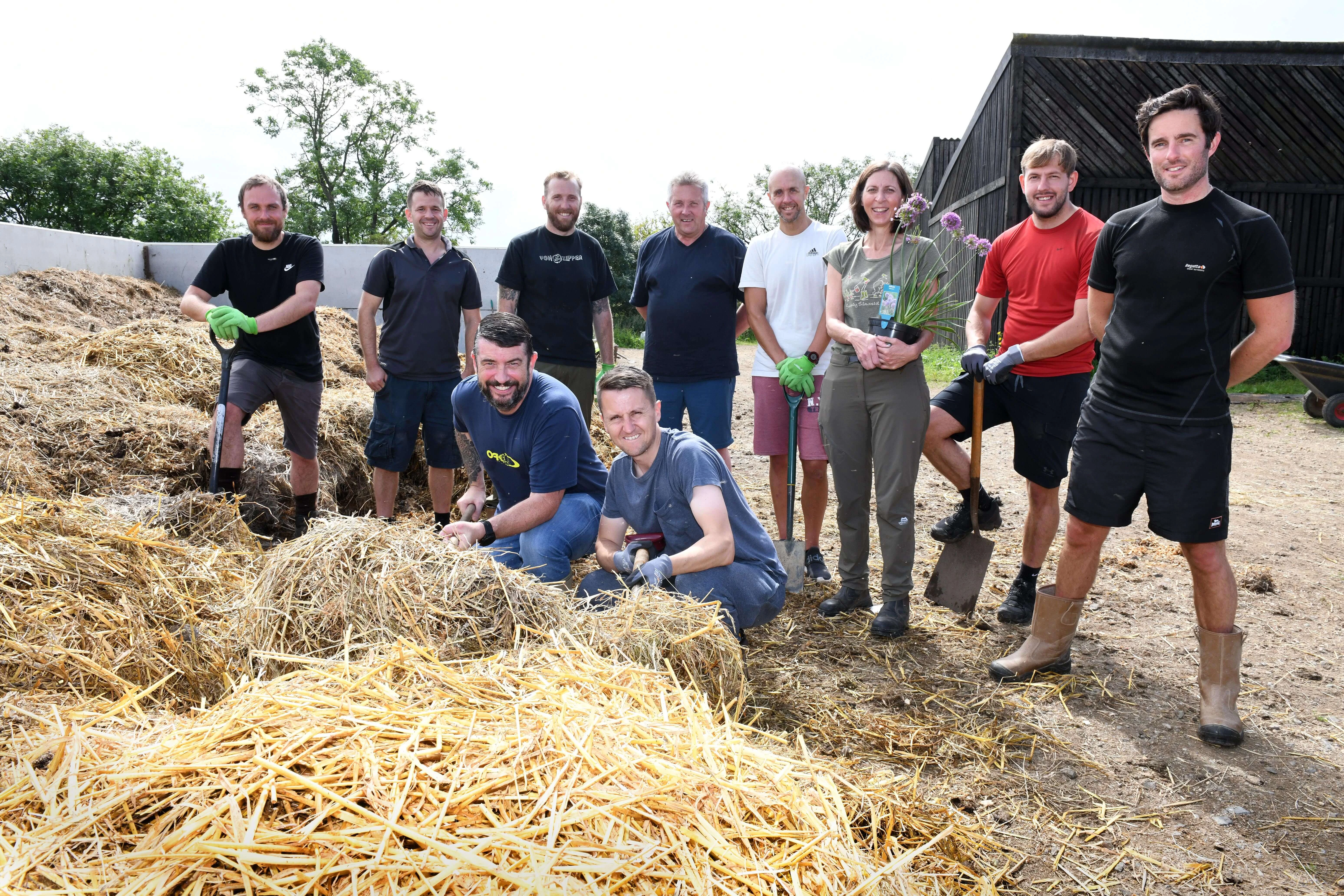 The group of 10 volunteers from Barratt Developments North East Technical team (pictured) cleared weeds, prepared garden beds and planted flowers
