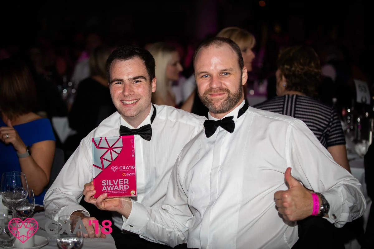 Marketing director Simon Turner, left, and manufacturing operations manager Adam Brant with the company’s award.