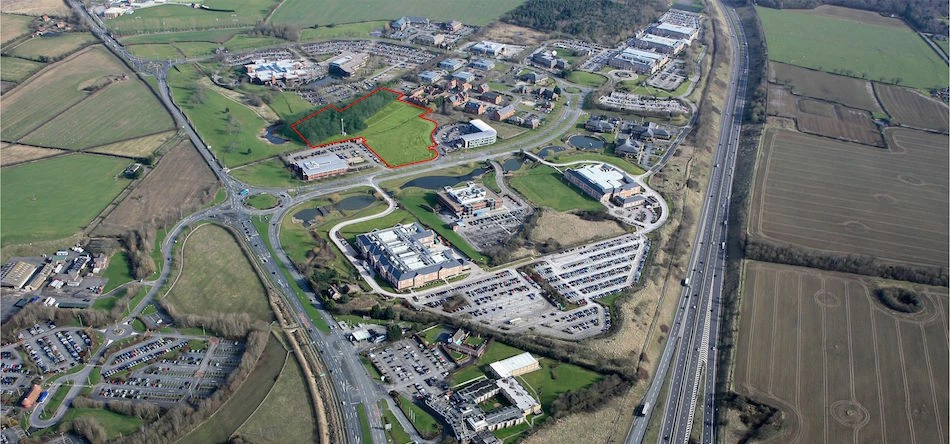An aerial view of Chester Business Park
