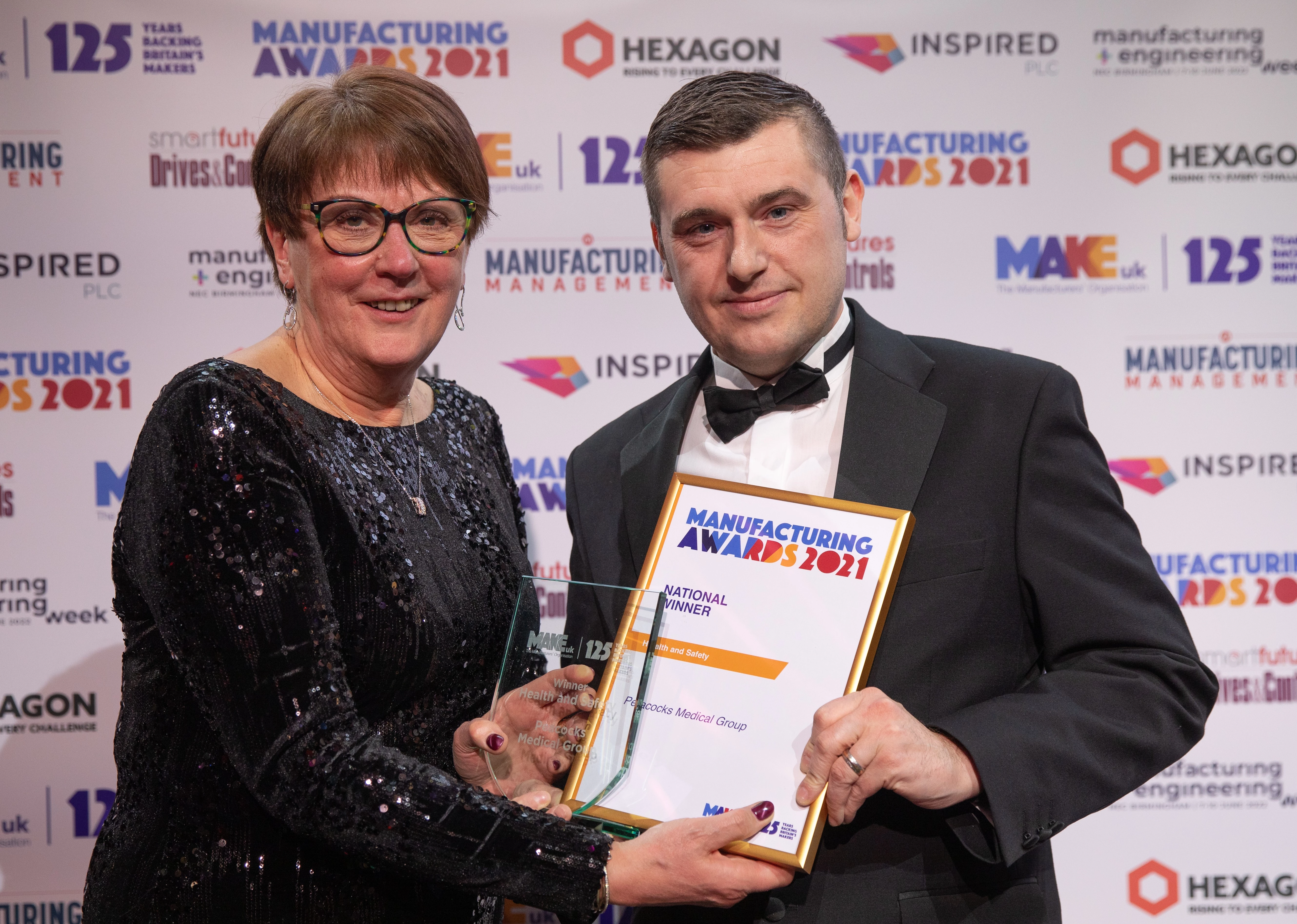 Dame Judith Hackitt, chair of Make UK and Craig Dixon, manufacturing & HSE manager at Peacocks Medical Group