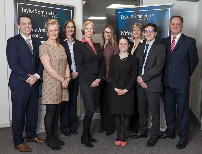 Law Society vice president, Christina Blacklaws (fourth left) and relationship manager, Claire Quinn (centre), are welcomed to Sheffield by the team from Taylor&Emmet.