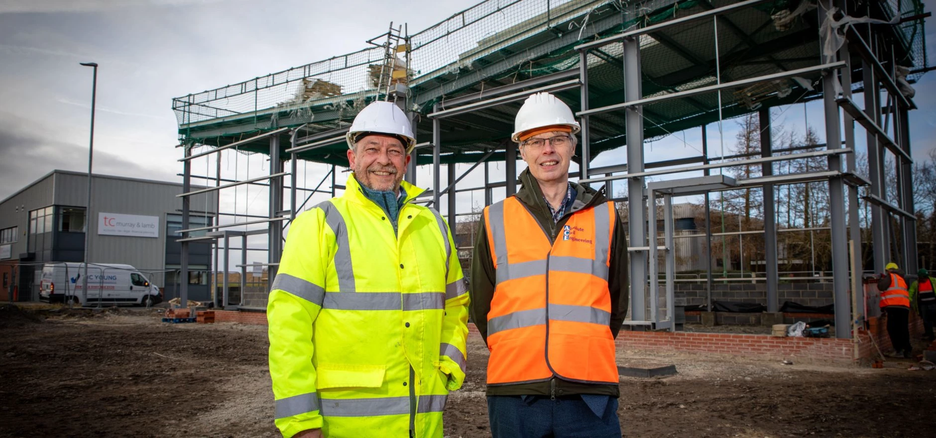  Mike Clark, Director of Project Genesis Ltd (PGL) and Ray Browning, Senior Programme Manager at the North East Local Enterprise Partnership, at Bessemer Court.