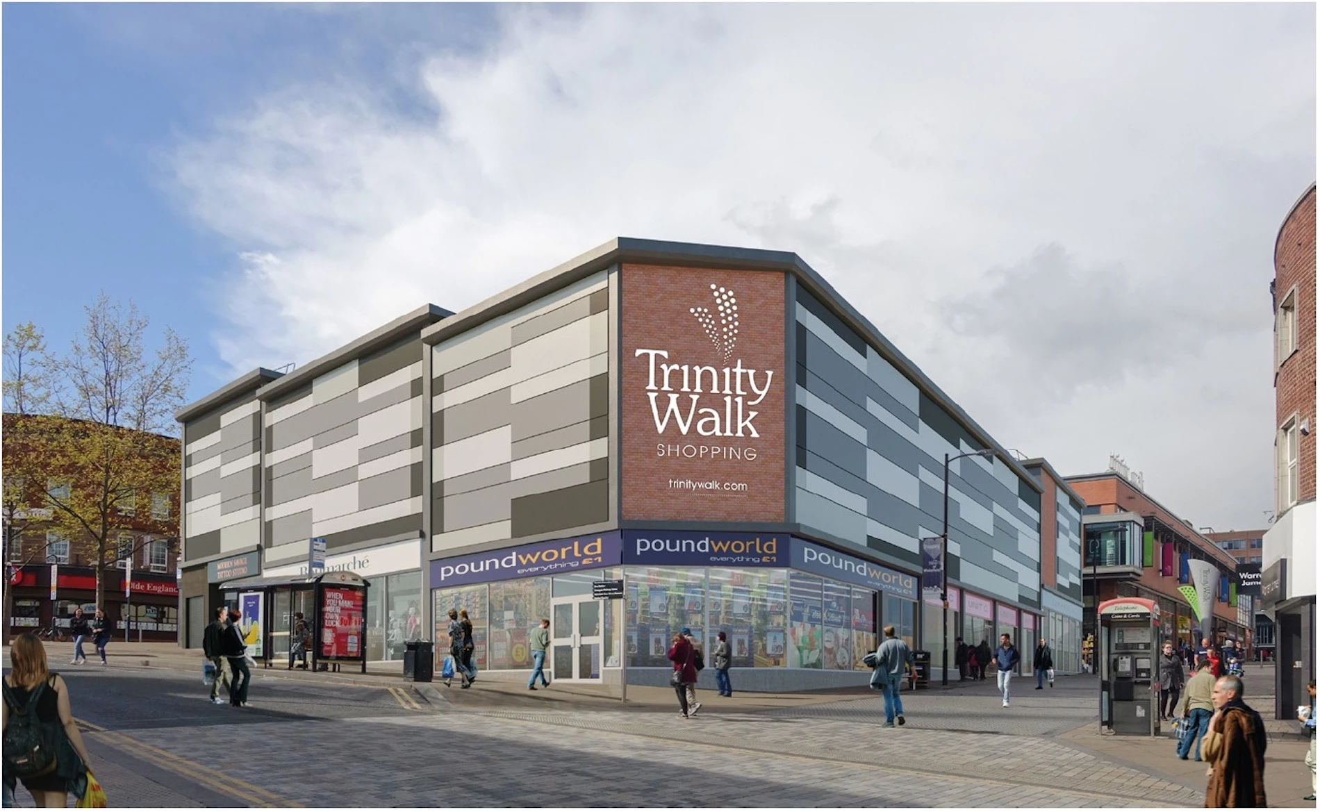 Artist impression of Westmorland House extension Trinity Walk 2017.