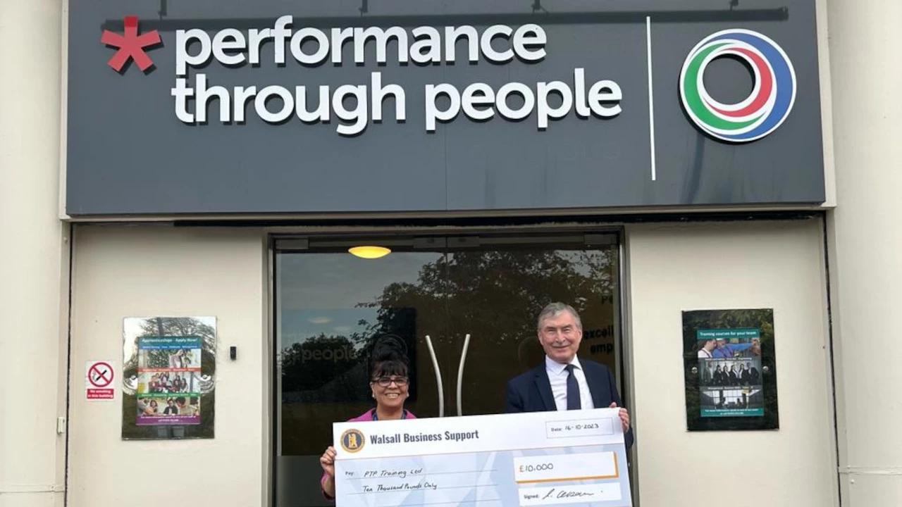 Maureen Begum, Performance Manager at PTP, and Cllr John Murray of Walsall Business Support