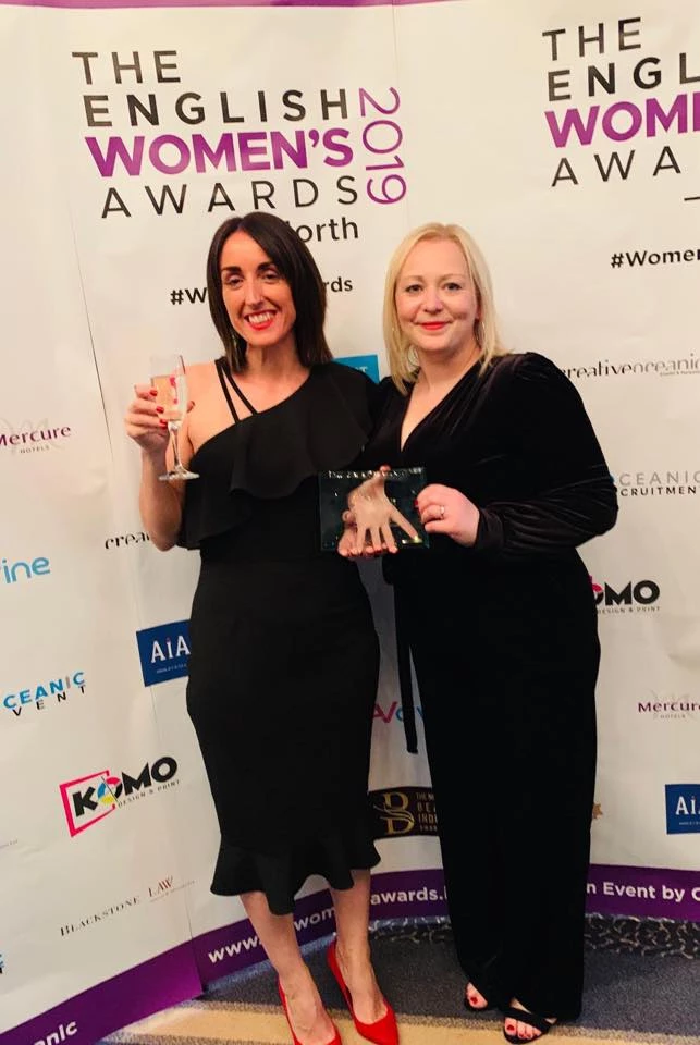 Sam and Laura of SEAO at National Women's Awards 2019_Small Business of the Year Award winners