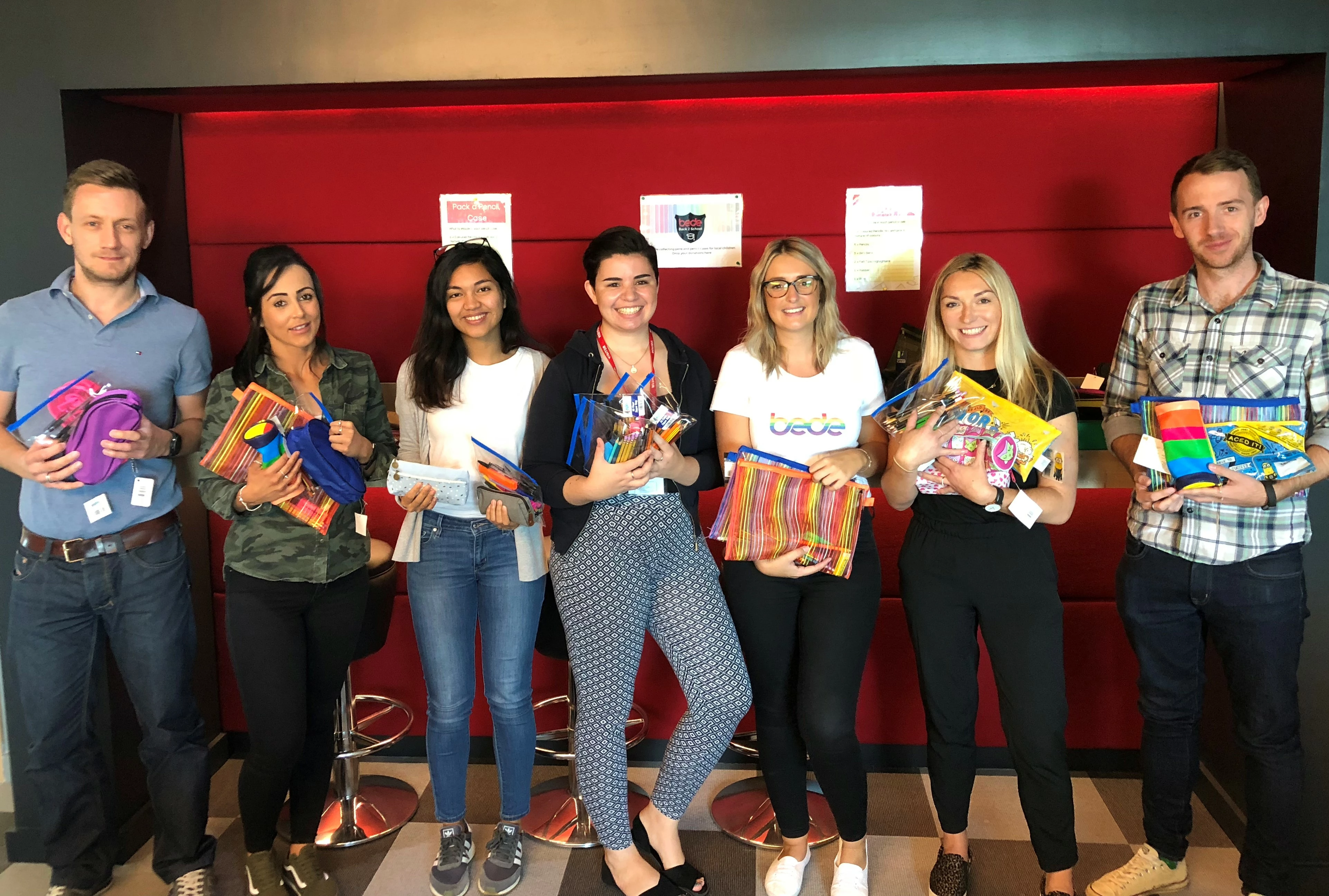 Bede Gaming employees with Bridget Hamilton from The NBS (centre)