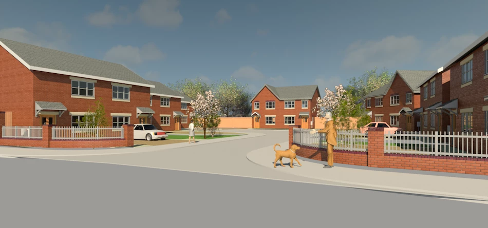 A CGI of the new Holt Street homes