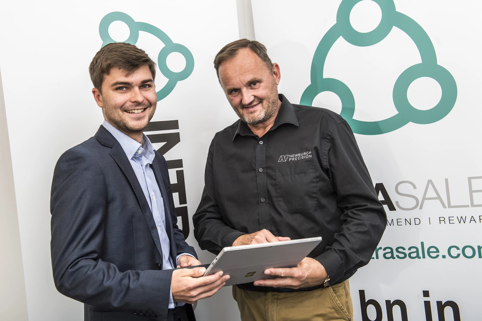 IntraSale software developer Sean Maloney and founder Vince Middleton OBE