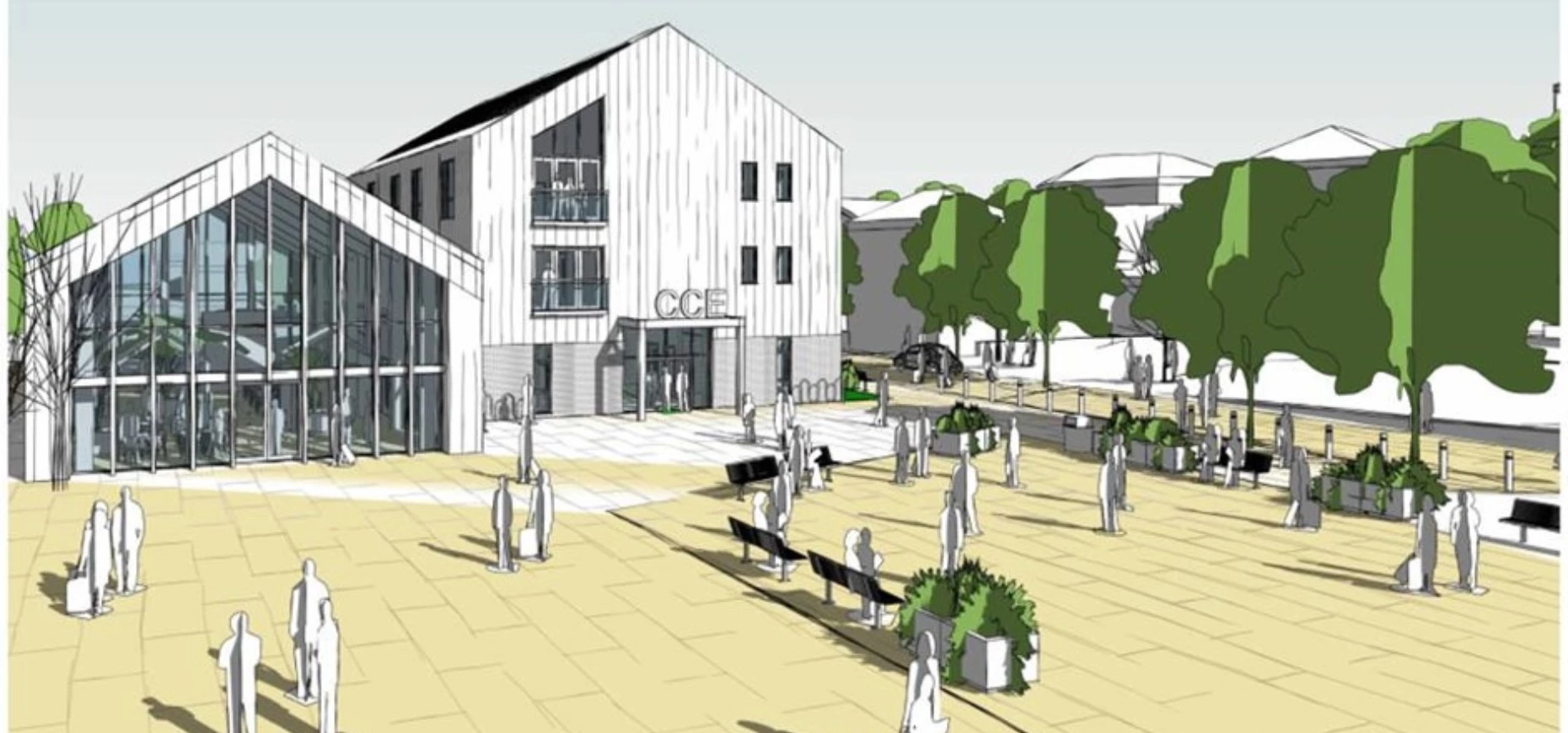 An artist's rendition of what the Catterick Garrison’s town centre redevelopment could look like.