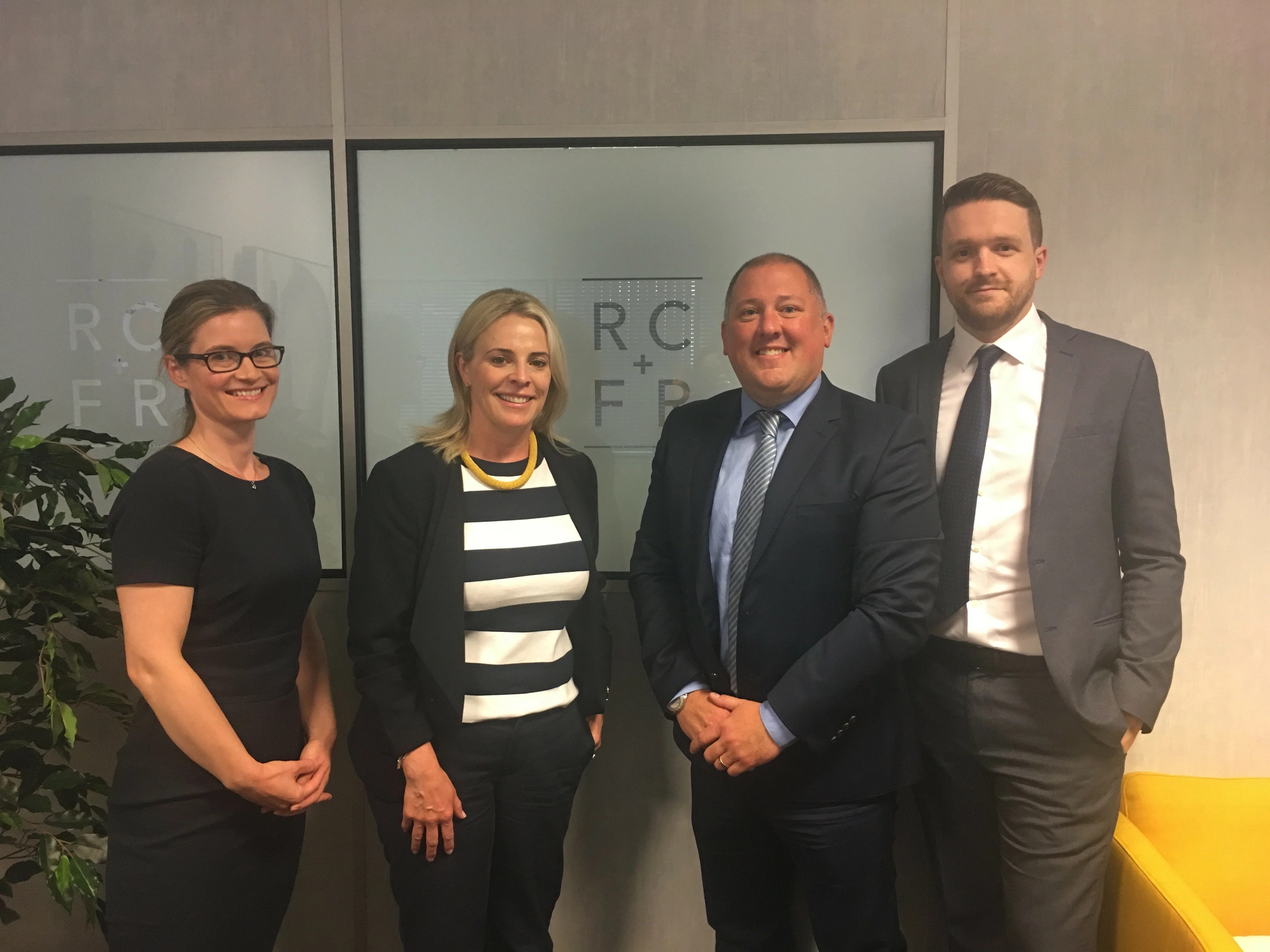 From left to right -  Amy Knowles (Associate Director at RCFR) Sarah Rotheram (Director at RCFR) Paul Cooney (Managing Director at Zodeq) and Jack Osborne (Relationship Manager at Zodeq). 