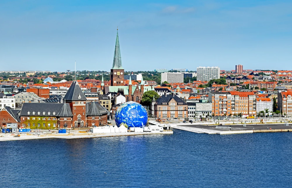 The skyline of Aarhus, Denmark, where Aqualand Industries has opened its new office.