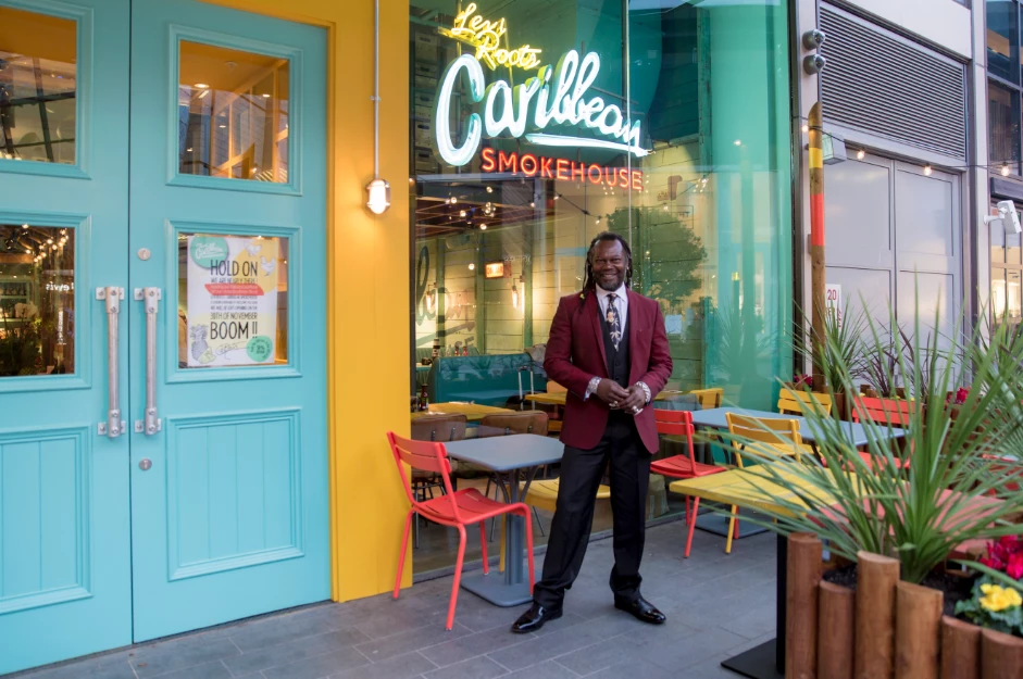 Levi Roots at his restaurant in Stratford.
